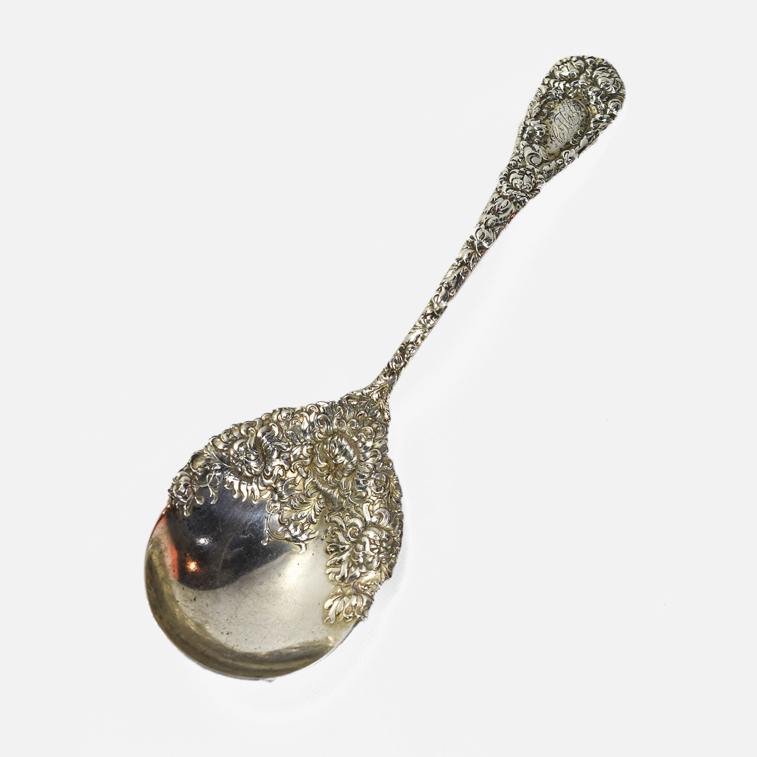Chrysanthemum Durgin Sterling Silver Serving Spoon