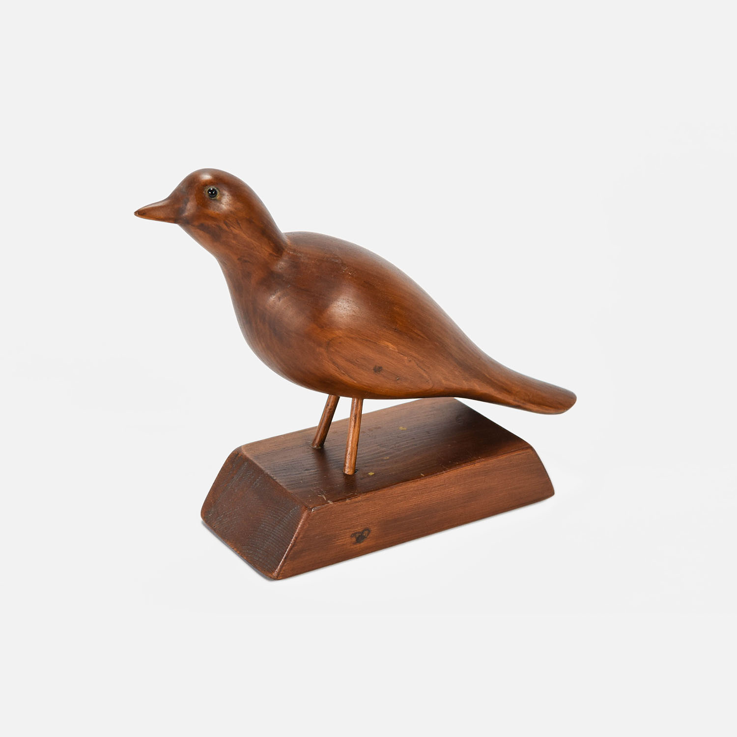 Sculptural Wood Dove Decoy Scupture on Base