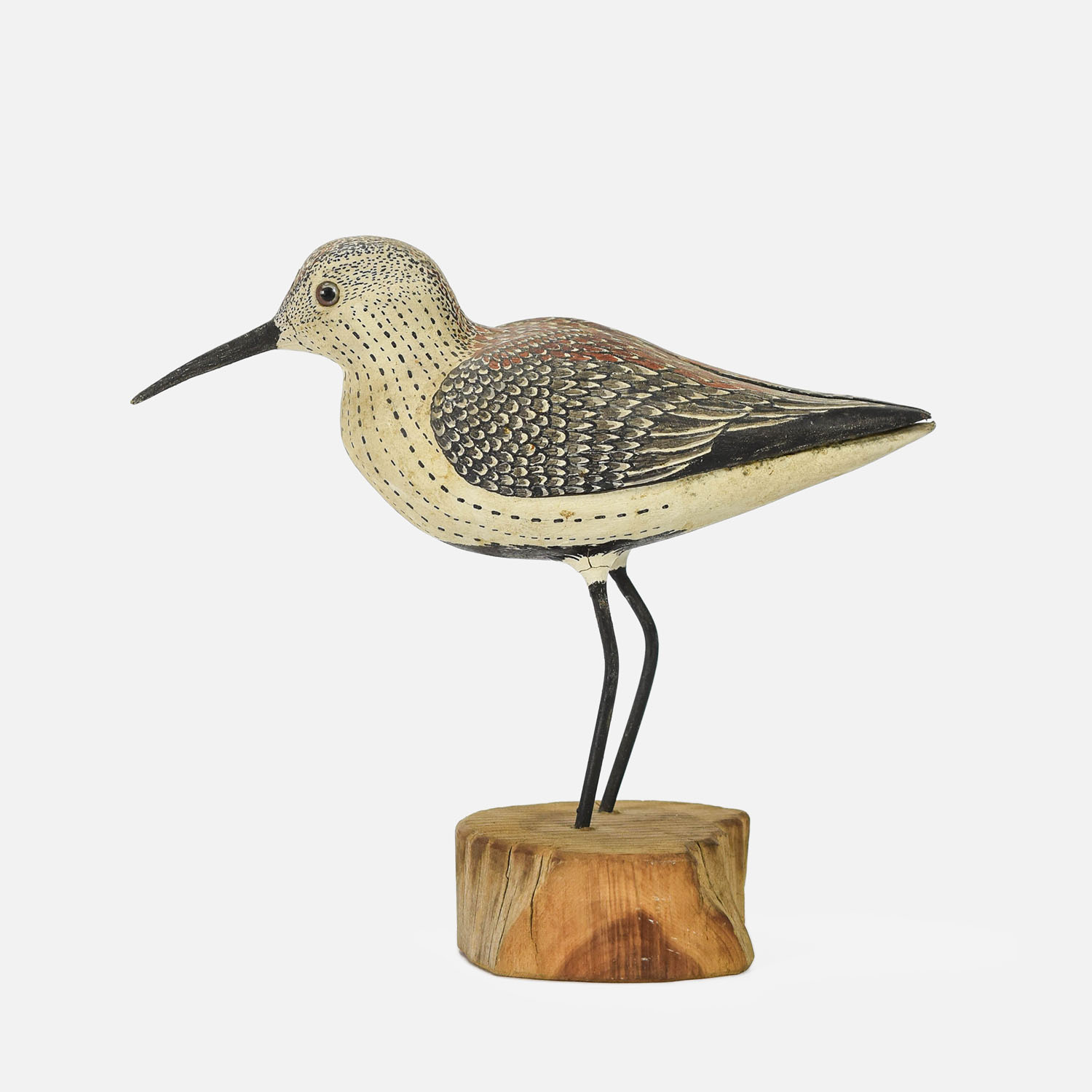 Signed and Dated Shorebird Carved Dunlin Decoy