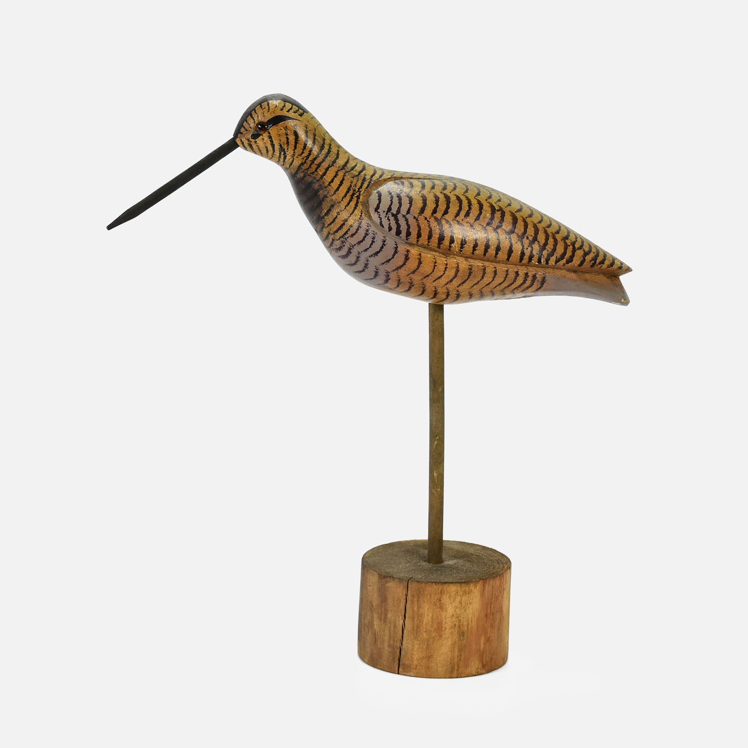 Signed and Dated Carved Wood Shorebird Decoy #2