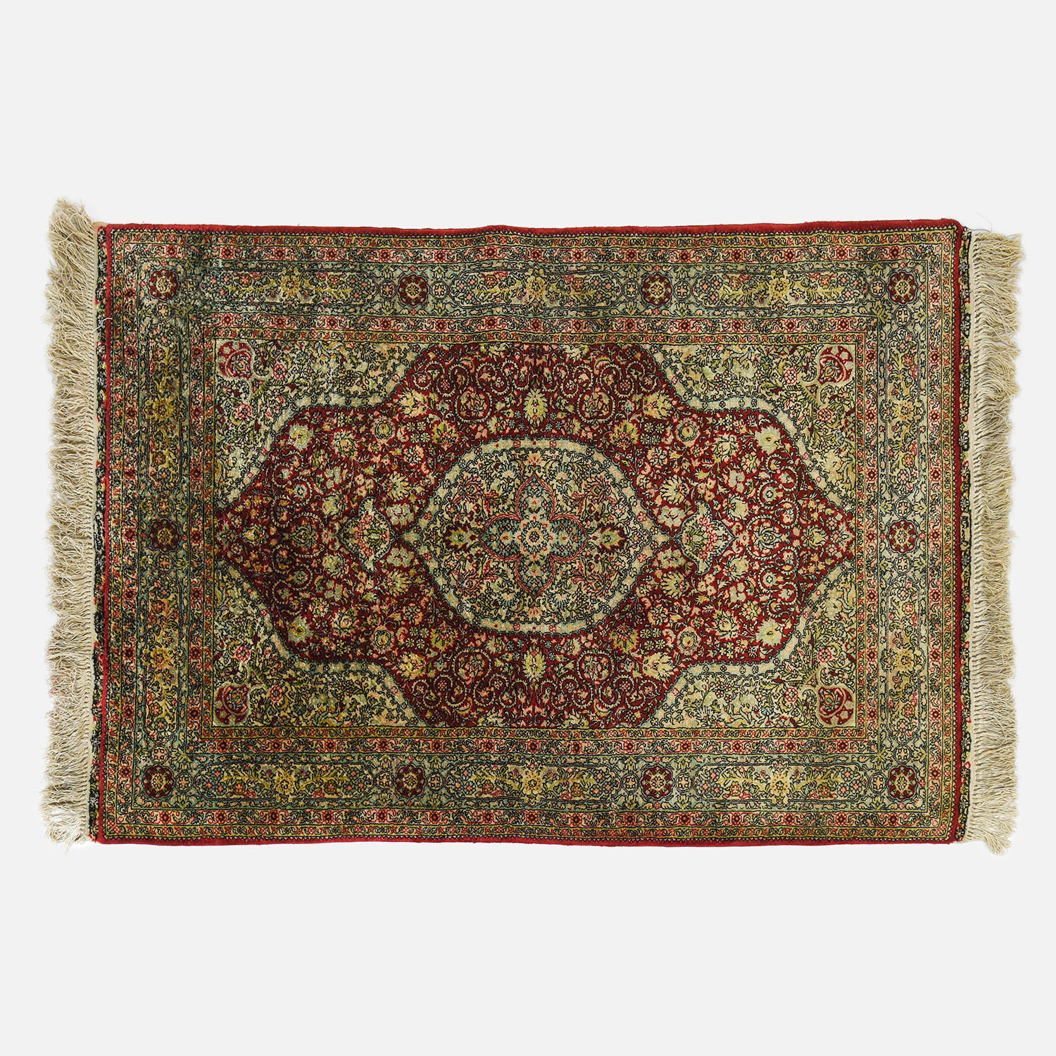 Vintage Mid 20thC Persian Silk Keshan Rug