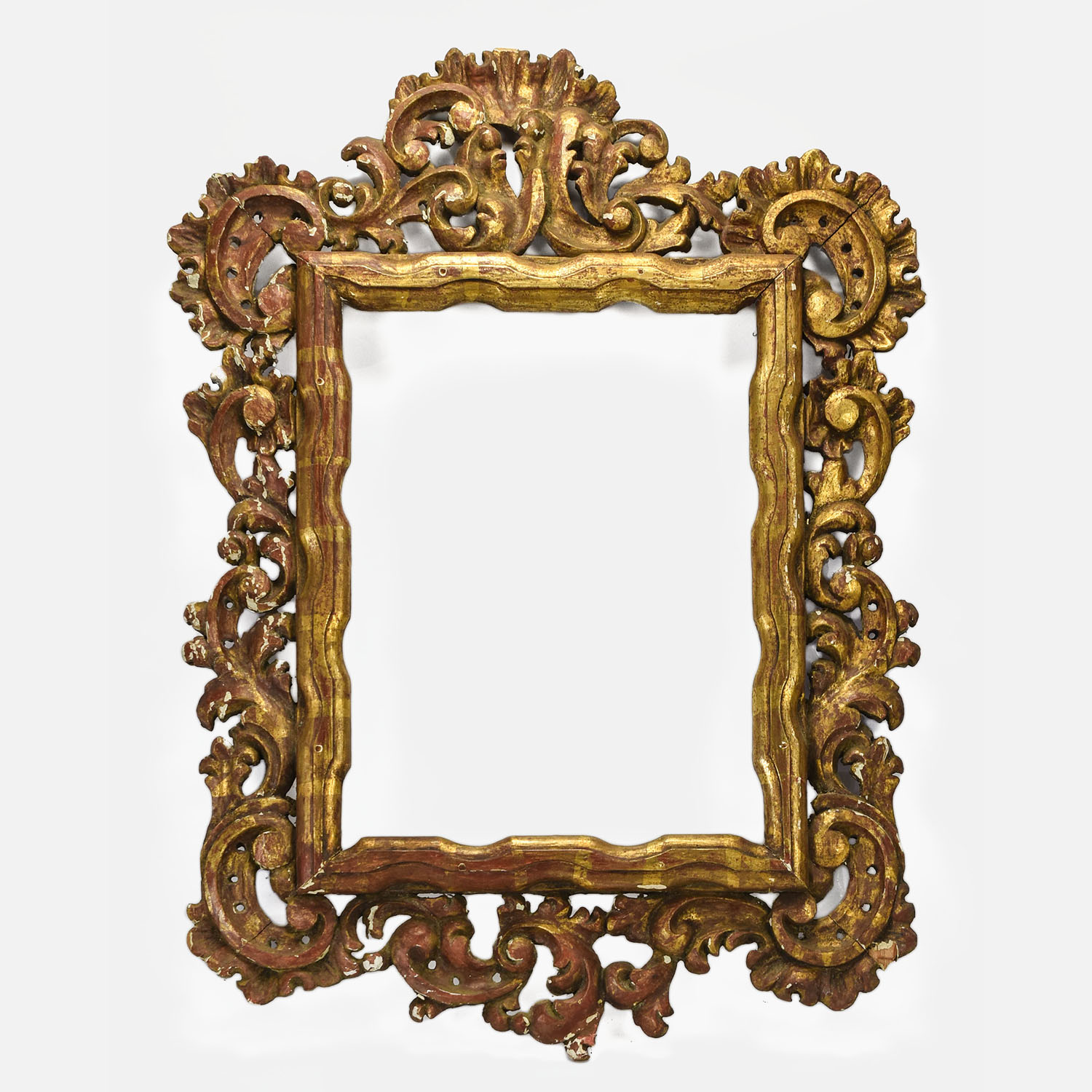 Antique 19thC Italian Carved Giltwood Baroque Frame