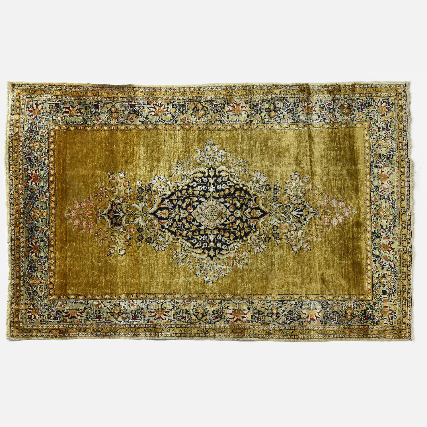 Vintage Mid 20thC Persian Silk Kerman Rug
