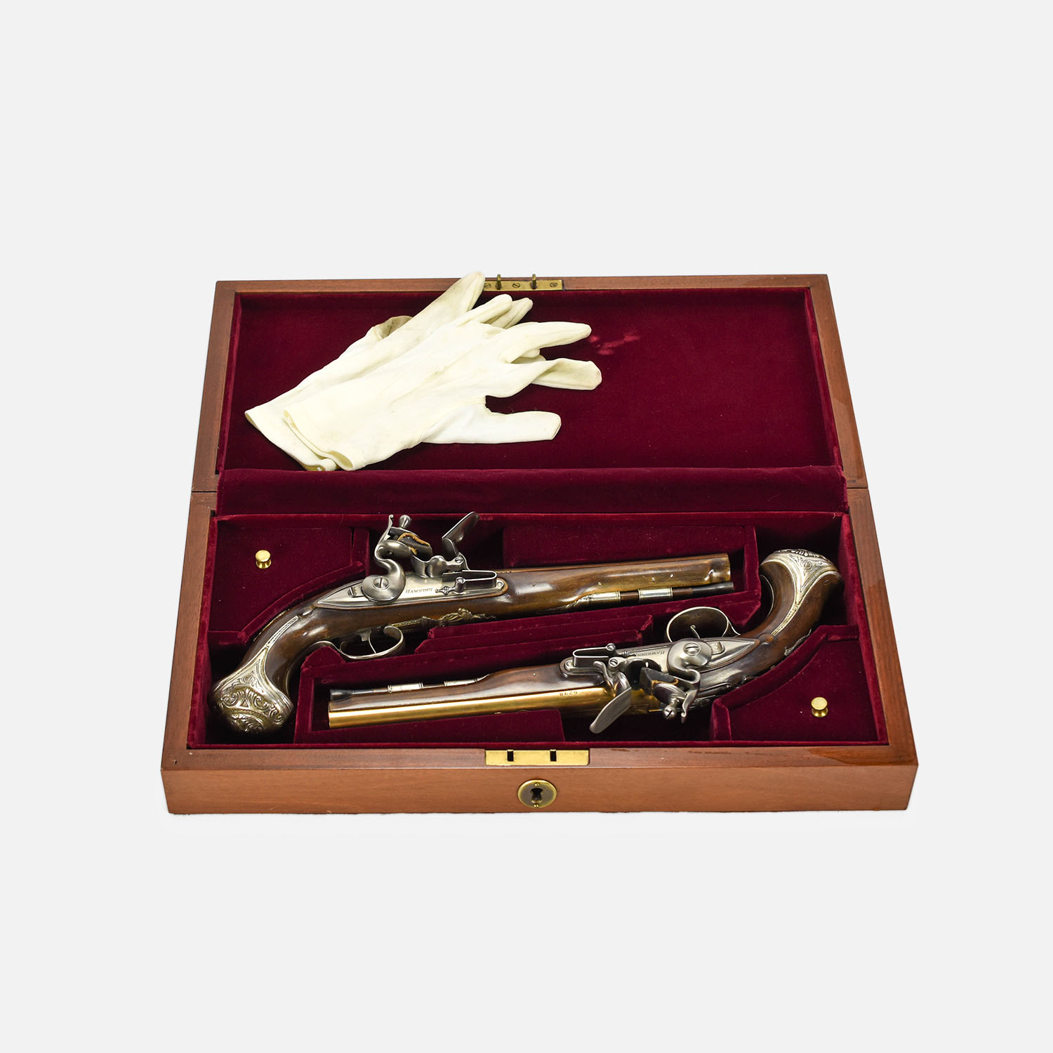 U.S.H.S. George Washington Cased Flintlock Pistols