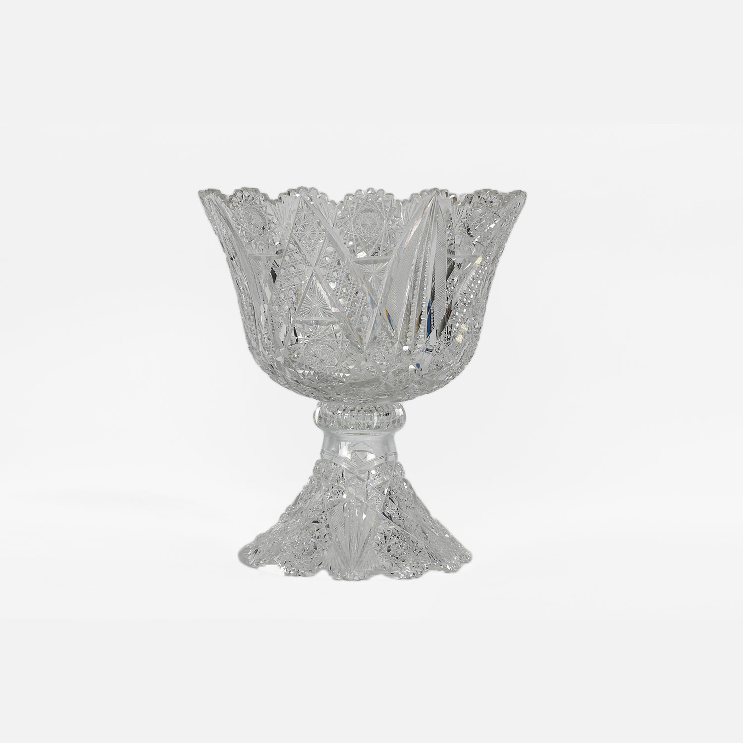 Antique Hoare Am. Brilliant Cut Crystal Punch Bowl