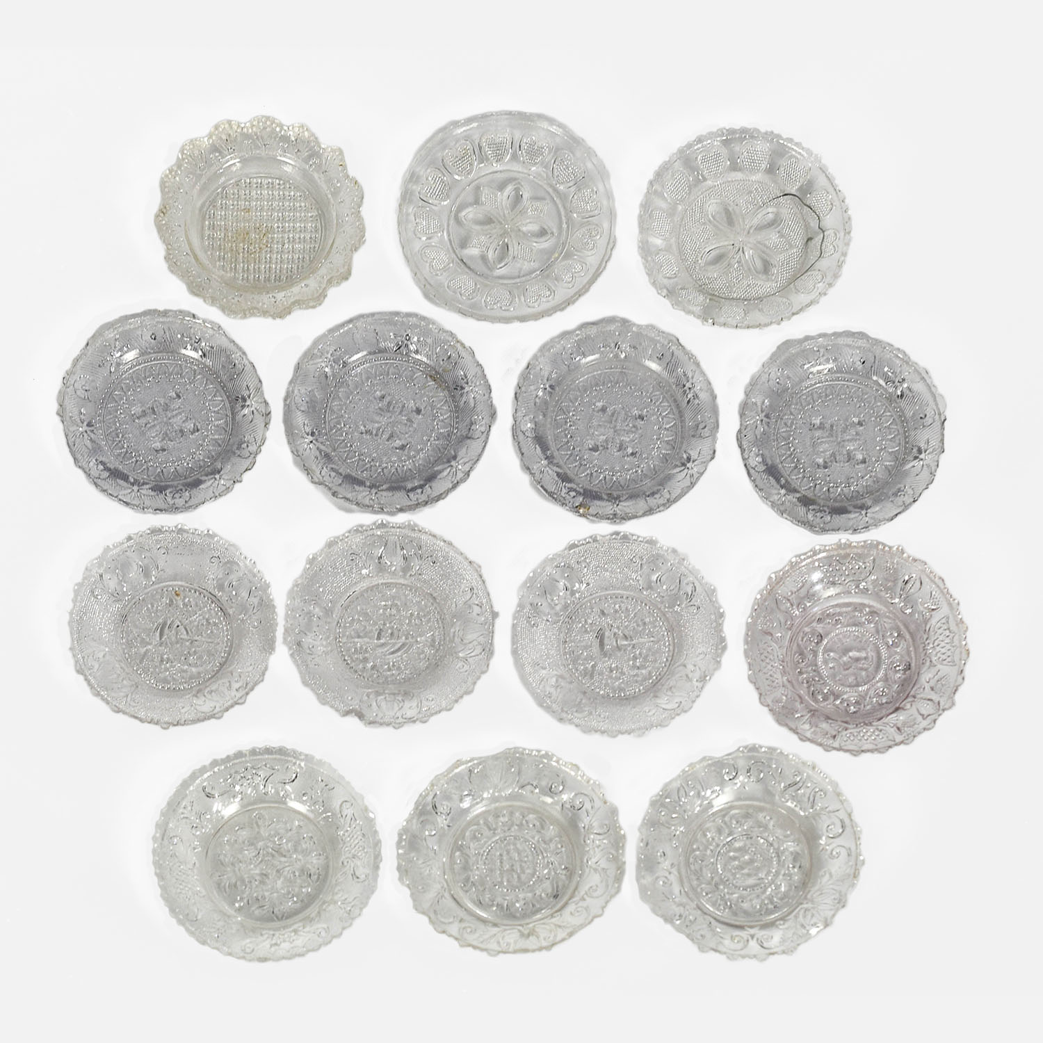 14 Boston & Sandwich Glass EAPG Cup Plates