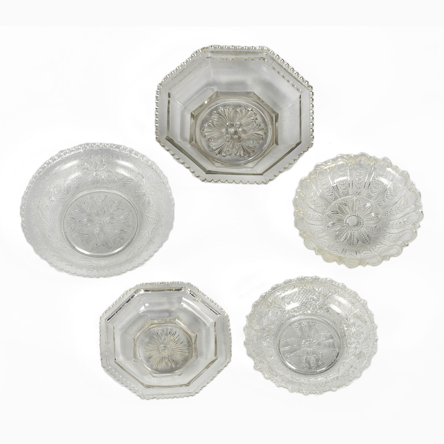 5 Boston & Sandwich Glass EAPG Bowls