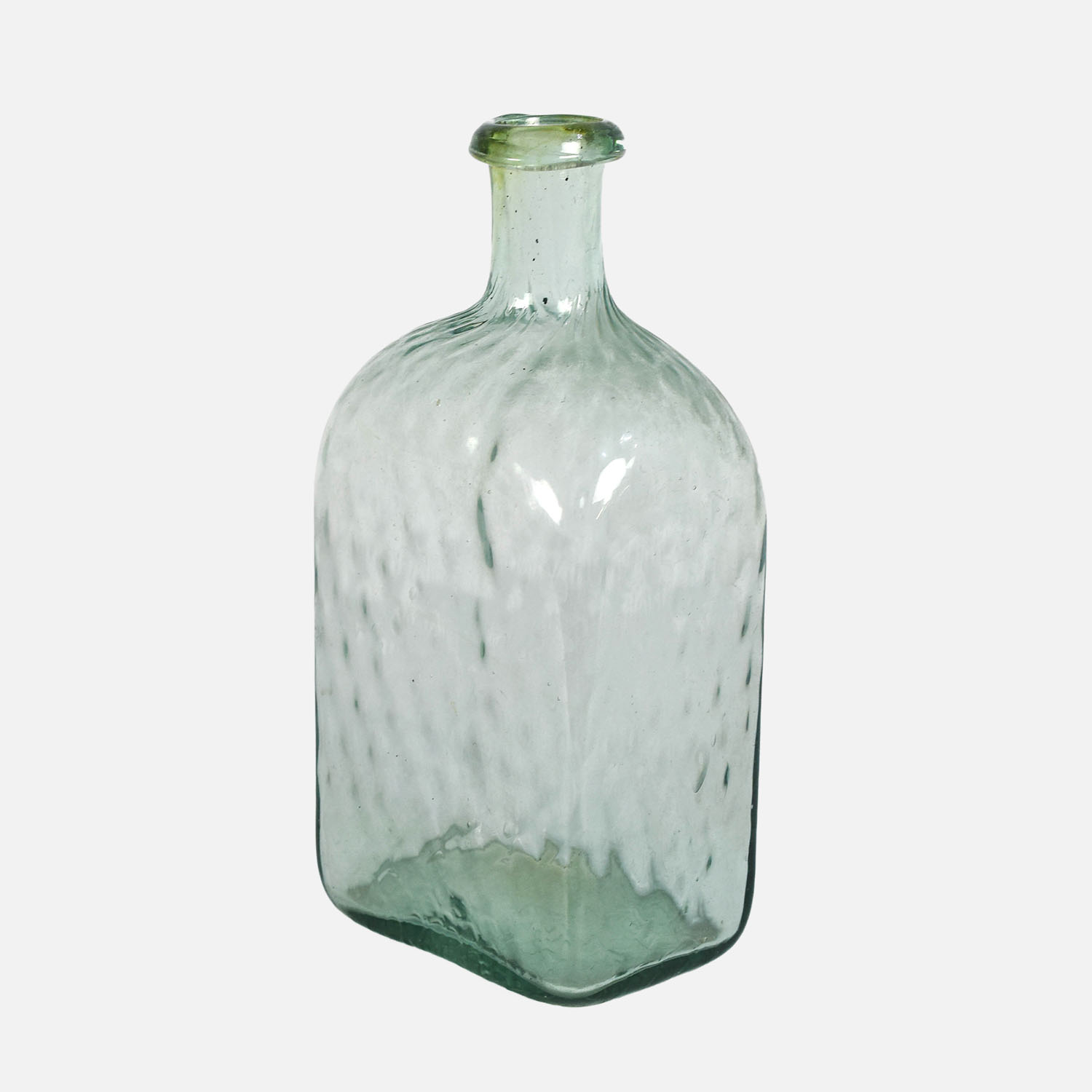 Early American Blown Glass Bottle Diamond Quilt