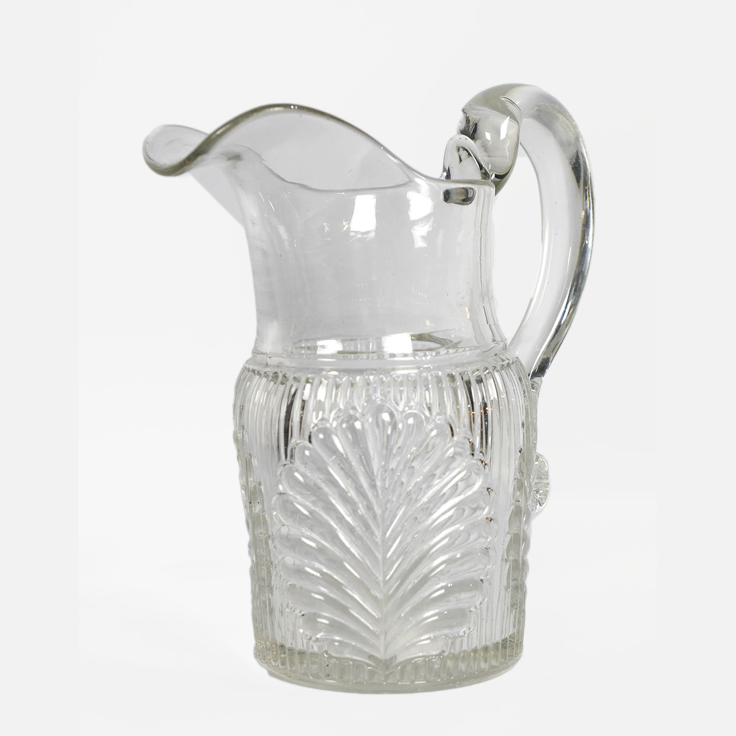Antique American Blown in Mold Glass Pitcher #5