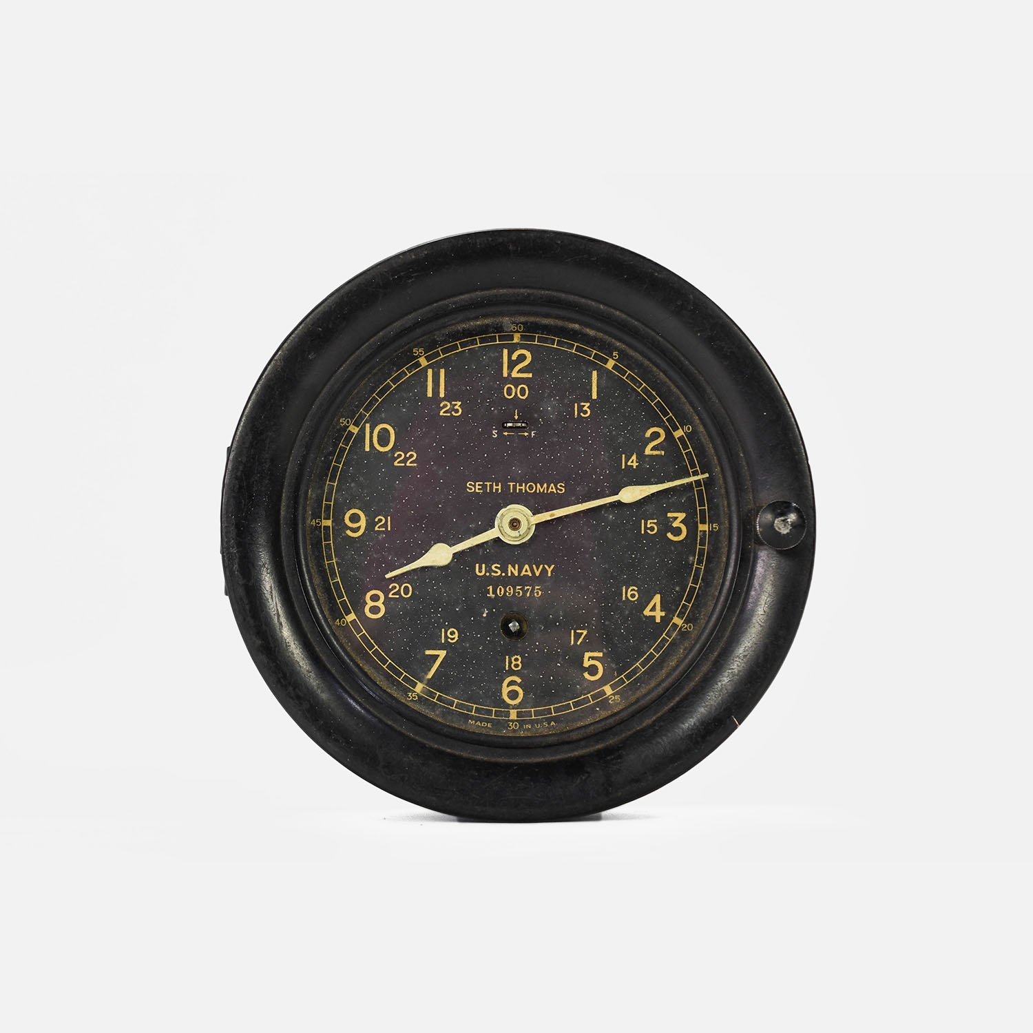 WWII Seth Thomas Bakelite 24 Hour Ships Clock