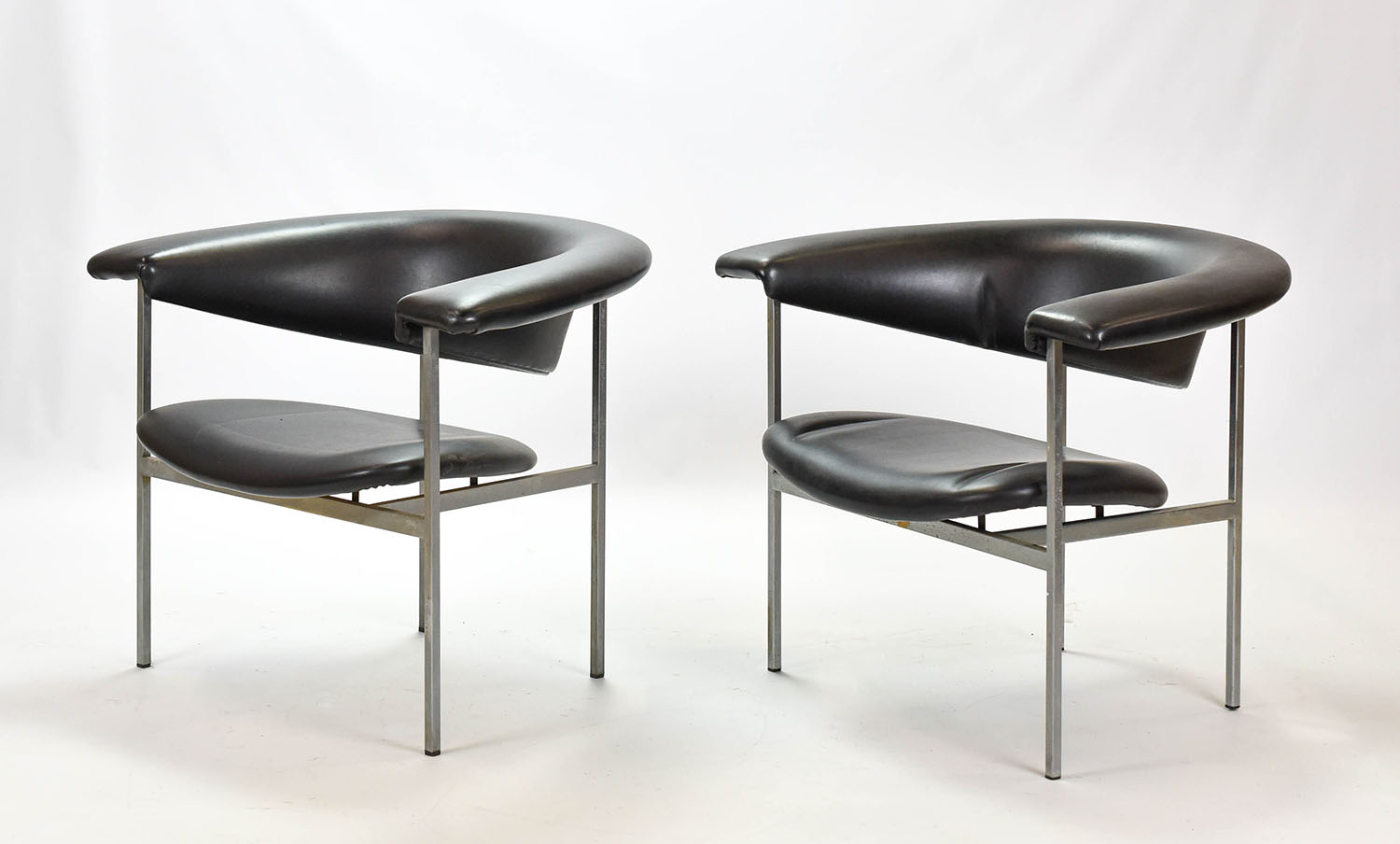 Pair 1960s MCM Rudolf Wolf Beta Lounge Chairs