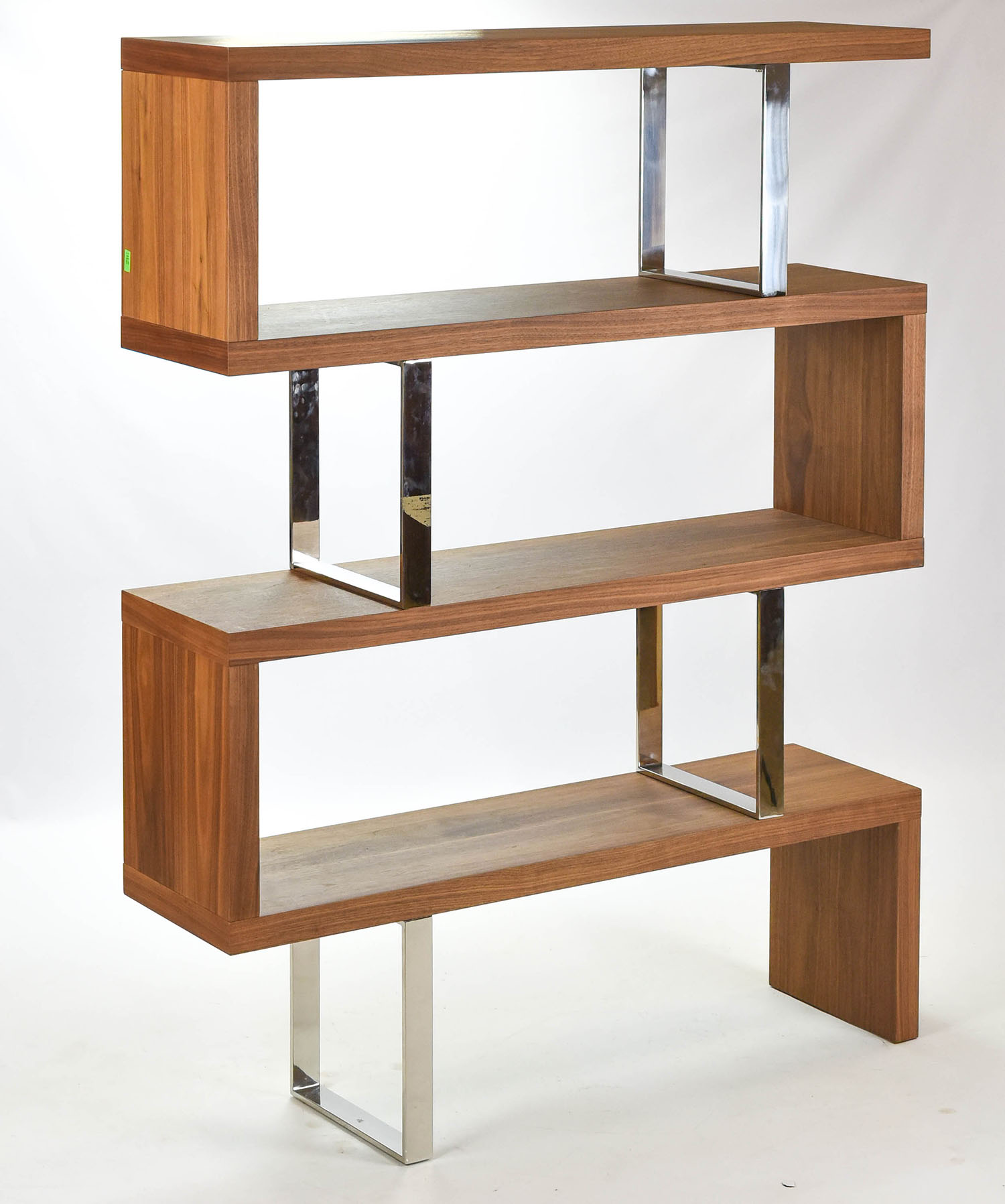 Chrome Wood Walnut Modrest Maze Modern Bookcase
