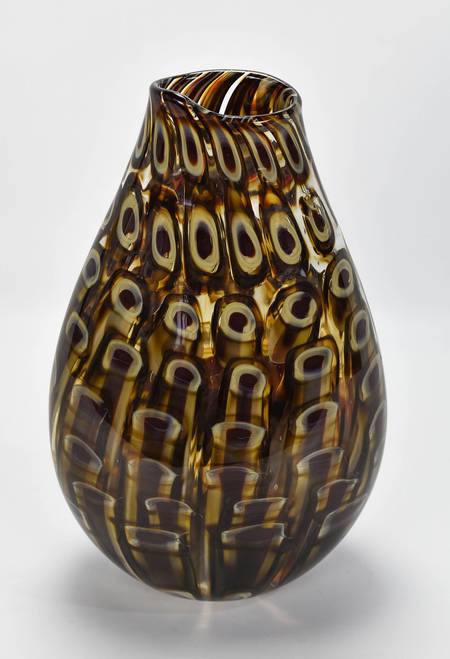 Large Modern Studio Art Glass Vase Italian Style