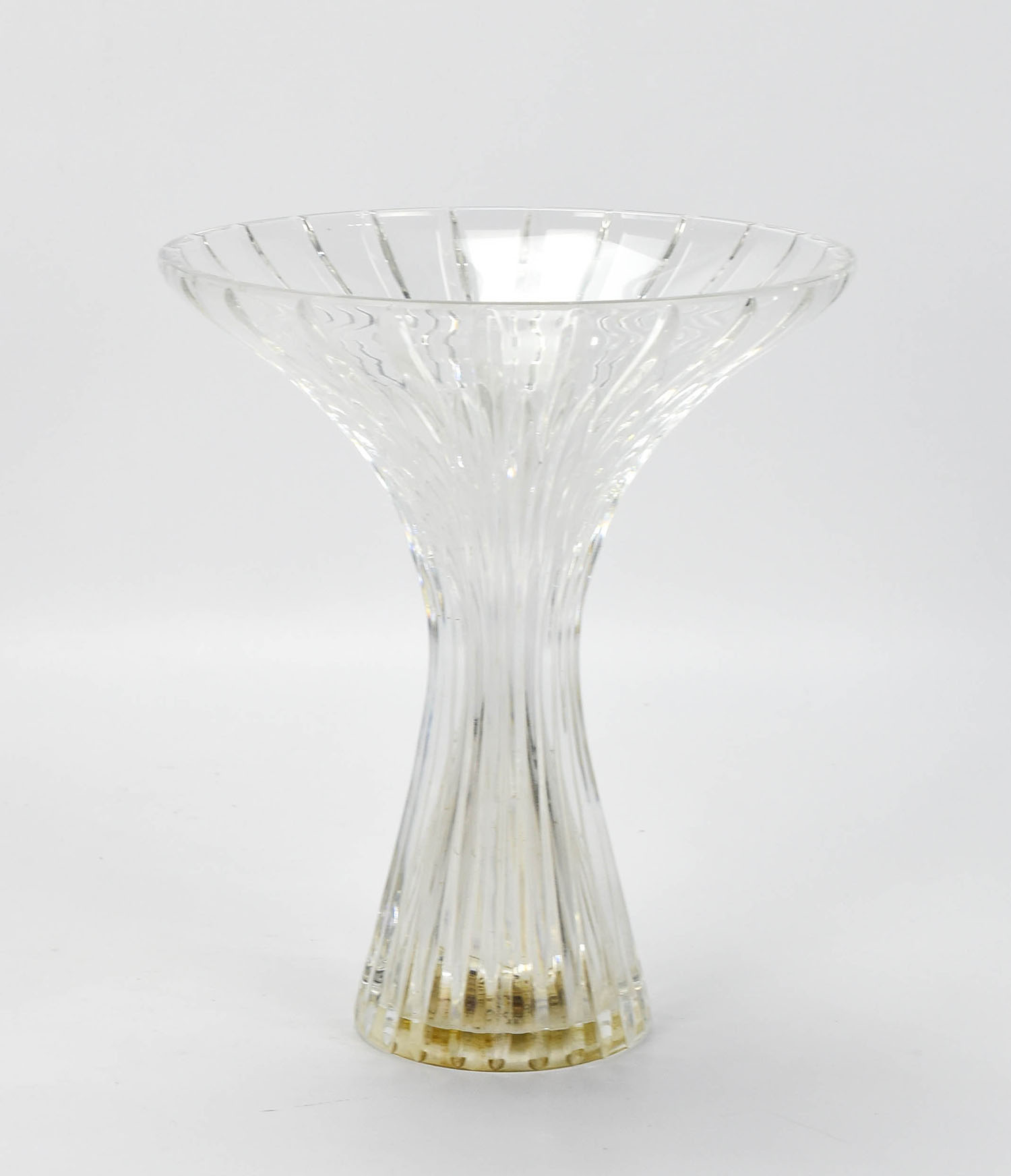 MCM Tall Crystal Flared Rim Vase attrb Kosta Boda