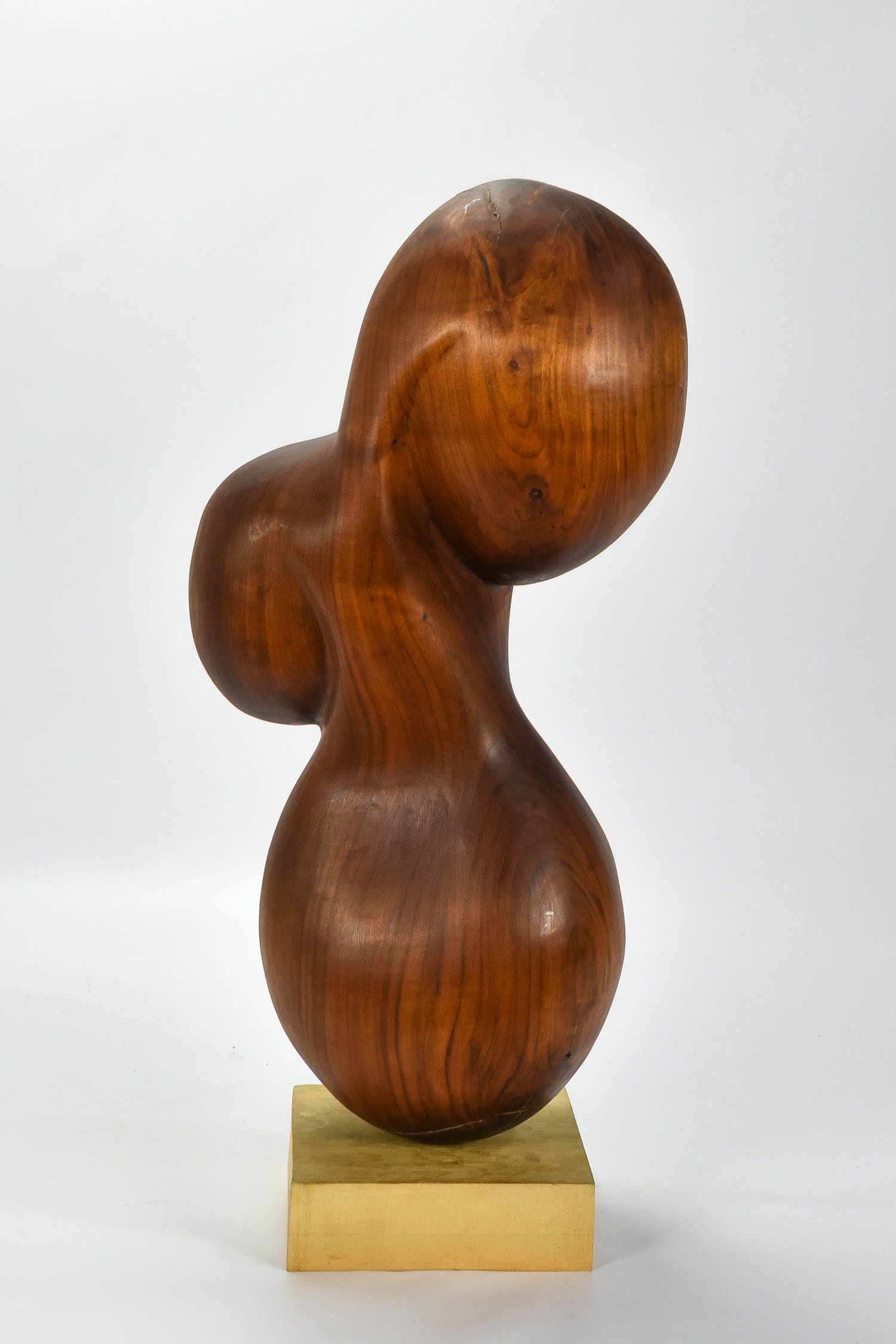 MCM Brancusi Style Carved Wood Biomorphic Sculpture
