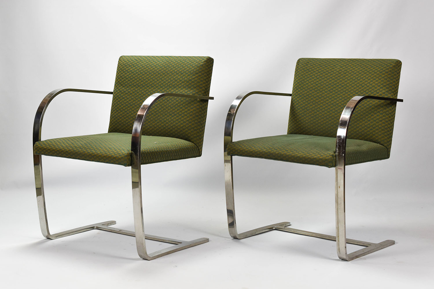 Pair Knoll Mies van der Rohe BRNO Flat Bar Chairs