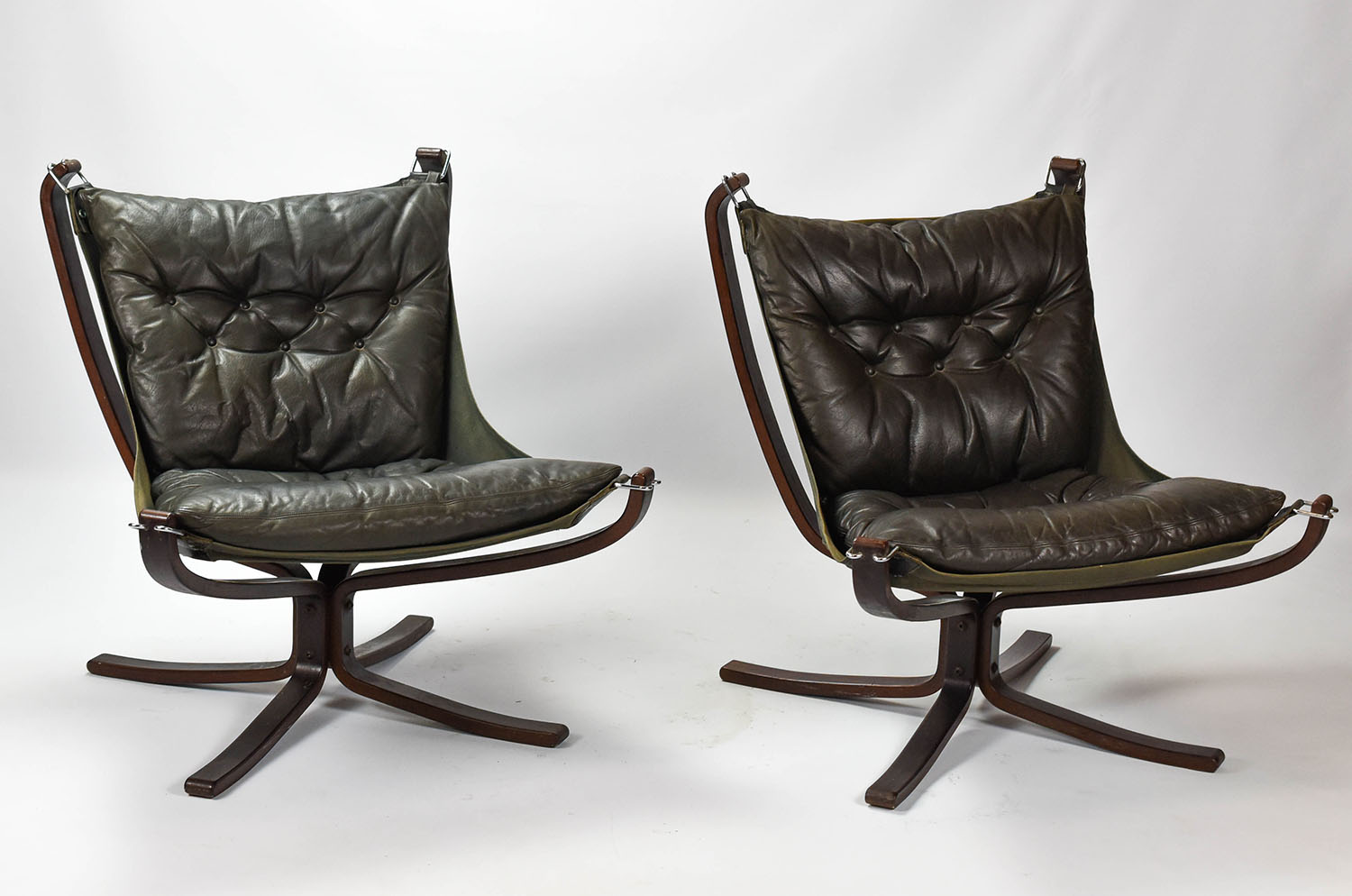 2 Sigurd Ressel Falcon Highback Lounge Chairs Vatne