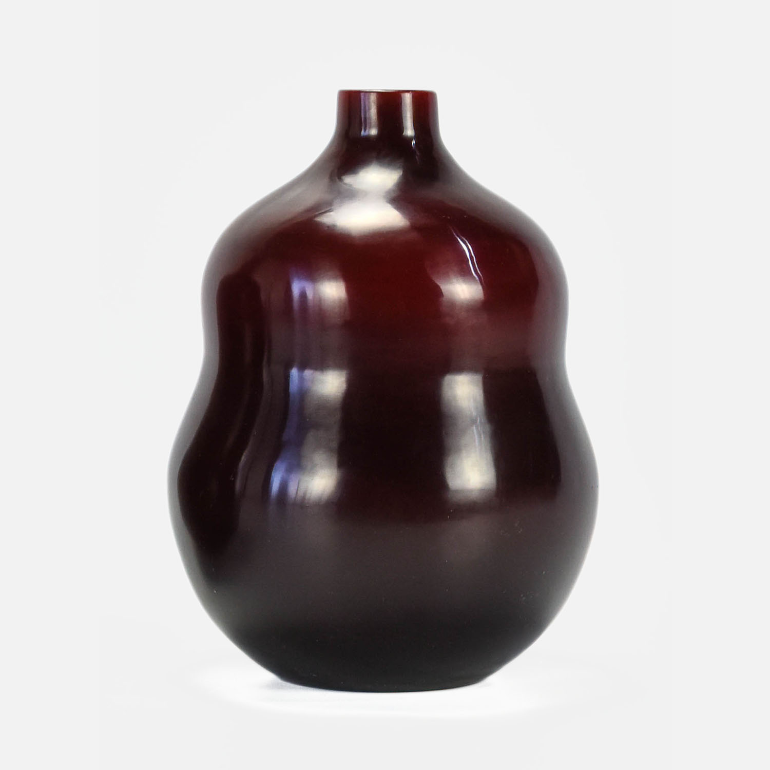 Large Robert Kuo Red Peking Glass Vase for McGuire