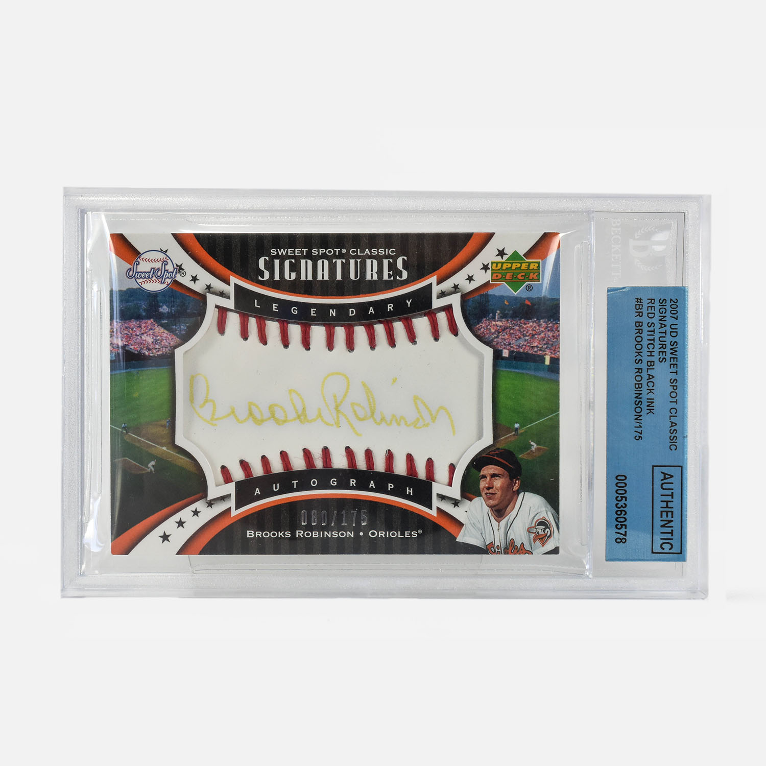 Autographed 2007 Upper Deck Sweet Spot Classic Signatures Brooks Robinson Baseball Card