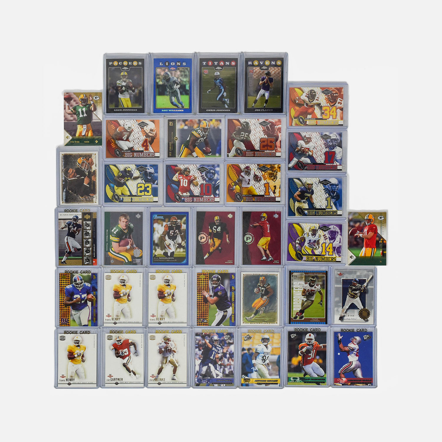 Thirty Six 2000s Era NFL Rookie SP Football Trading Cards Plus Extra Card Lot
