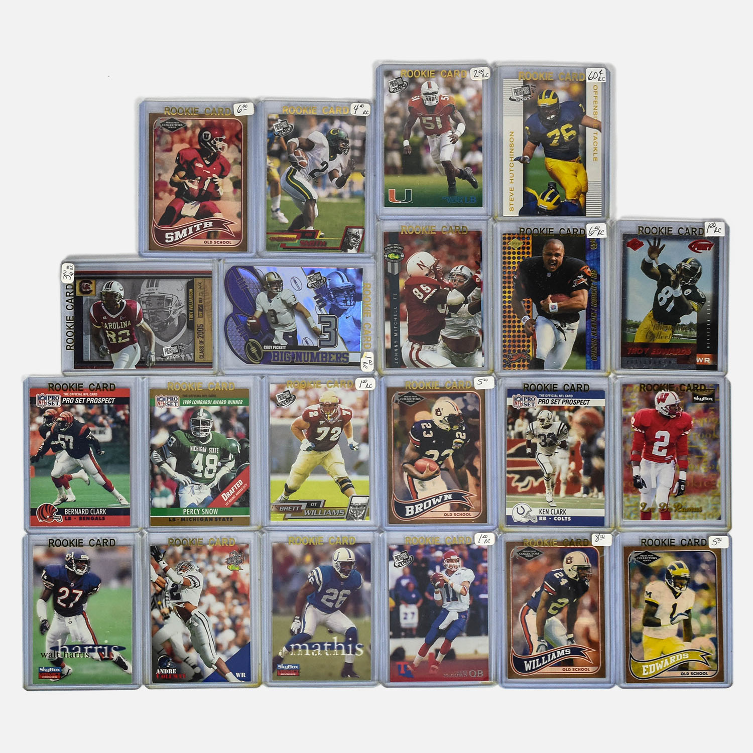 Twenty One 1990s to 2000s Era NFL Rookie Football Cards