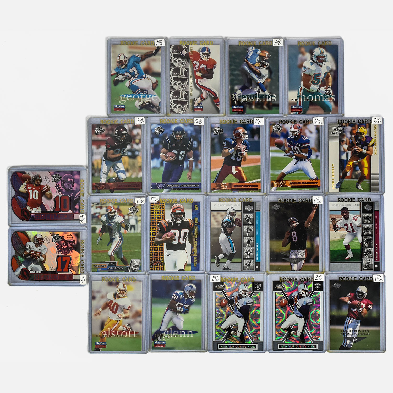 Twenty One 1990s to 2000s Era NFL Rookie Football Cards