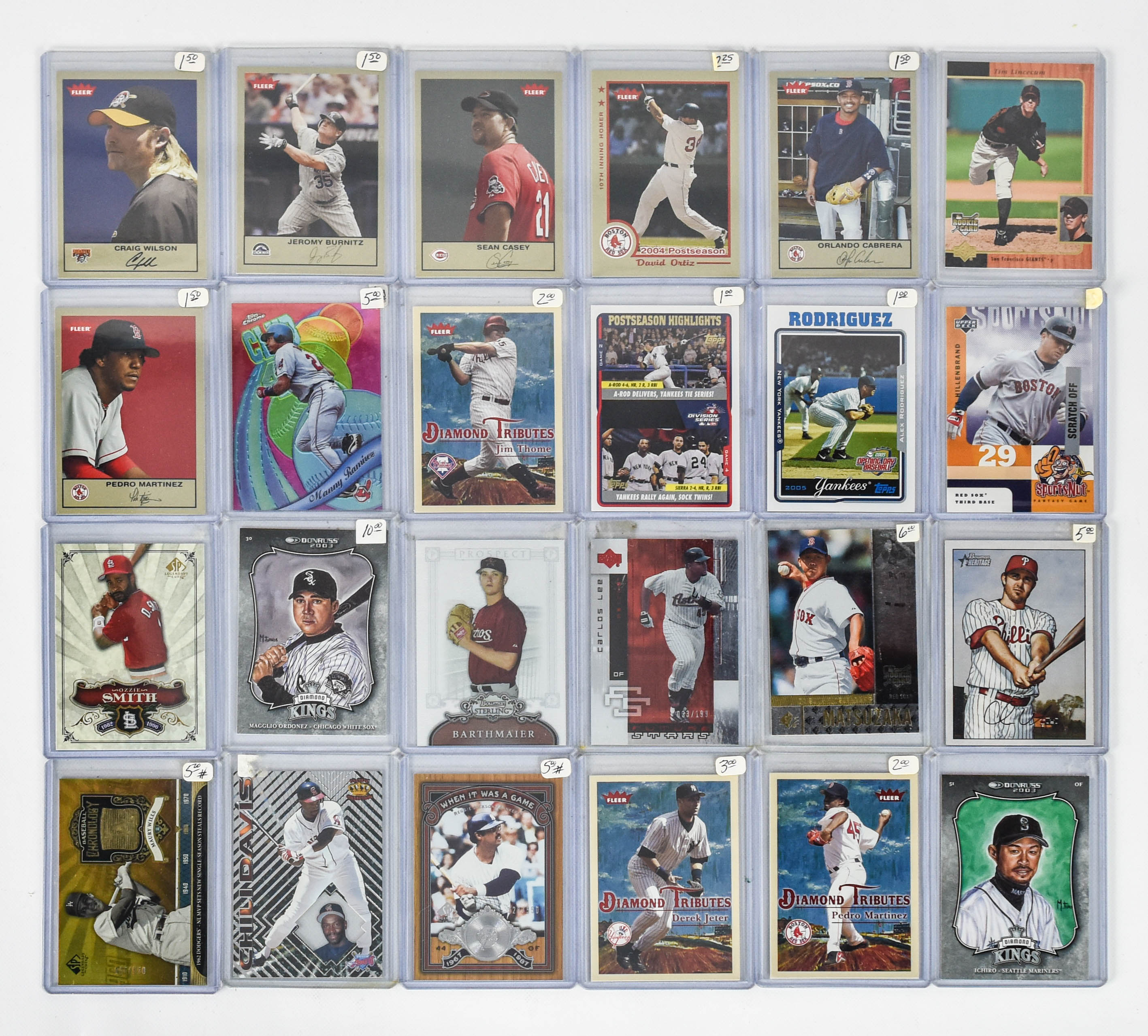 24 MLB Commemorative Hall of Fame Trading Baseball Cards Plus Extra Card Lot