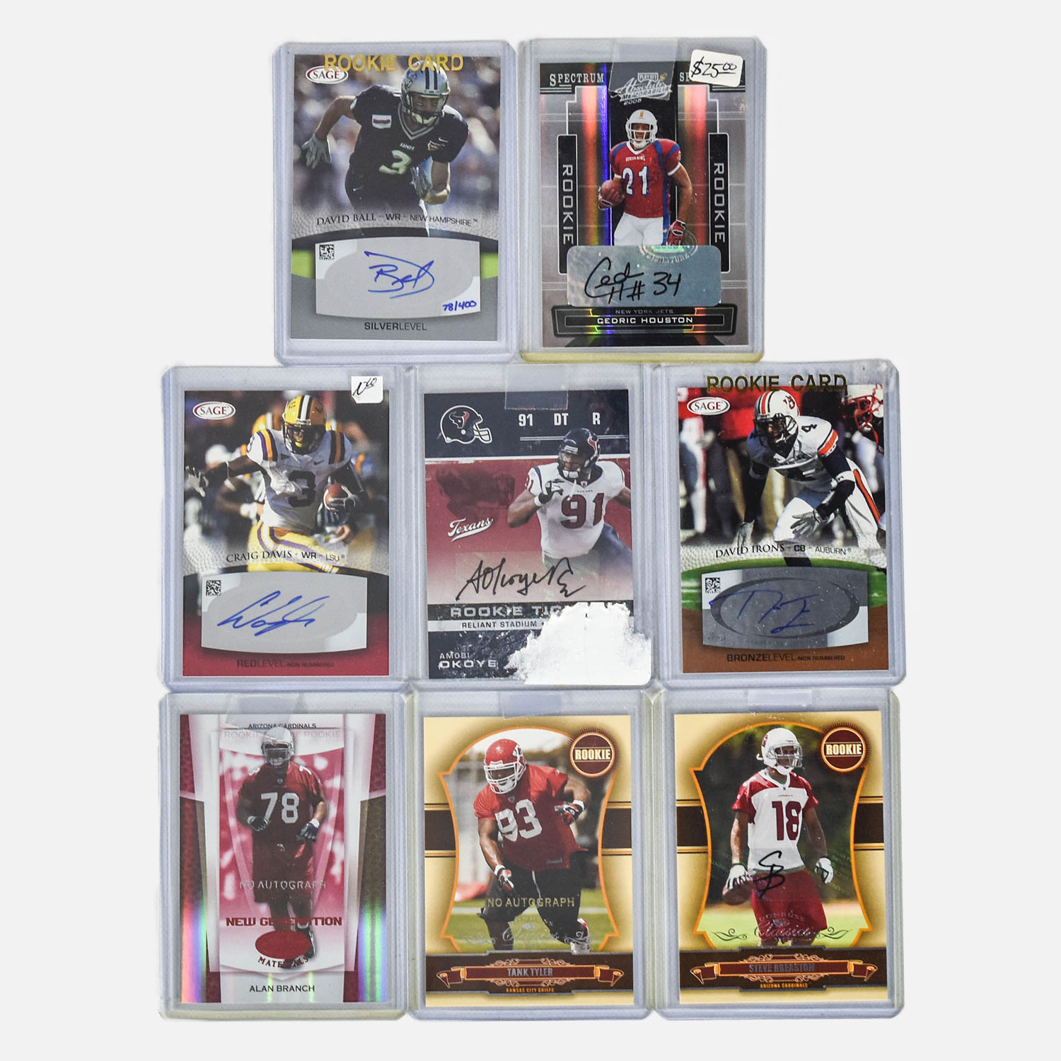 8 NFL Autographed Football Cards
