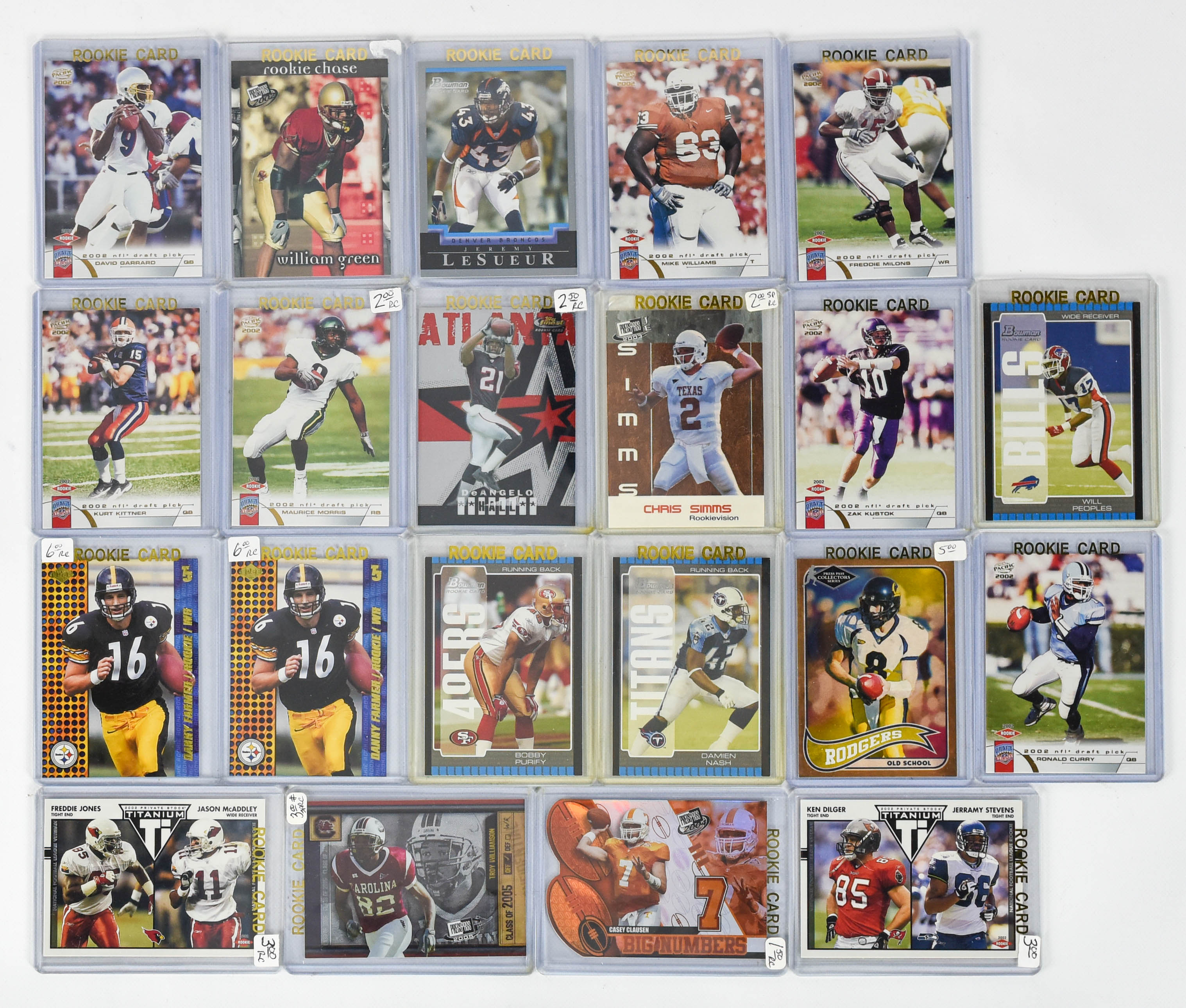 Twenty One 2000s Era NFL Rookie Football Cards with Extra 700 Plus Mint Cards