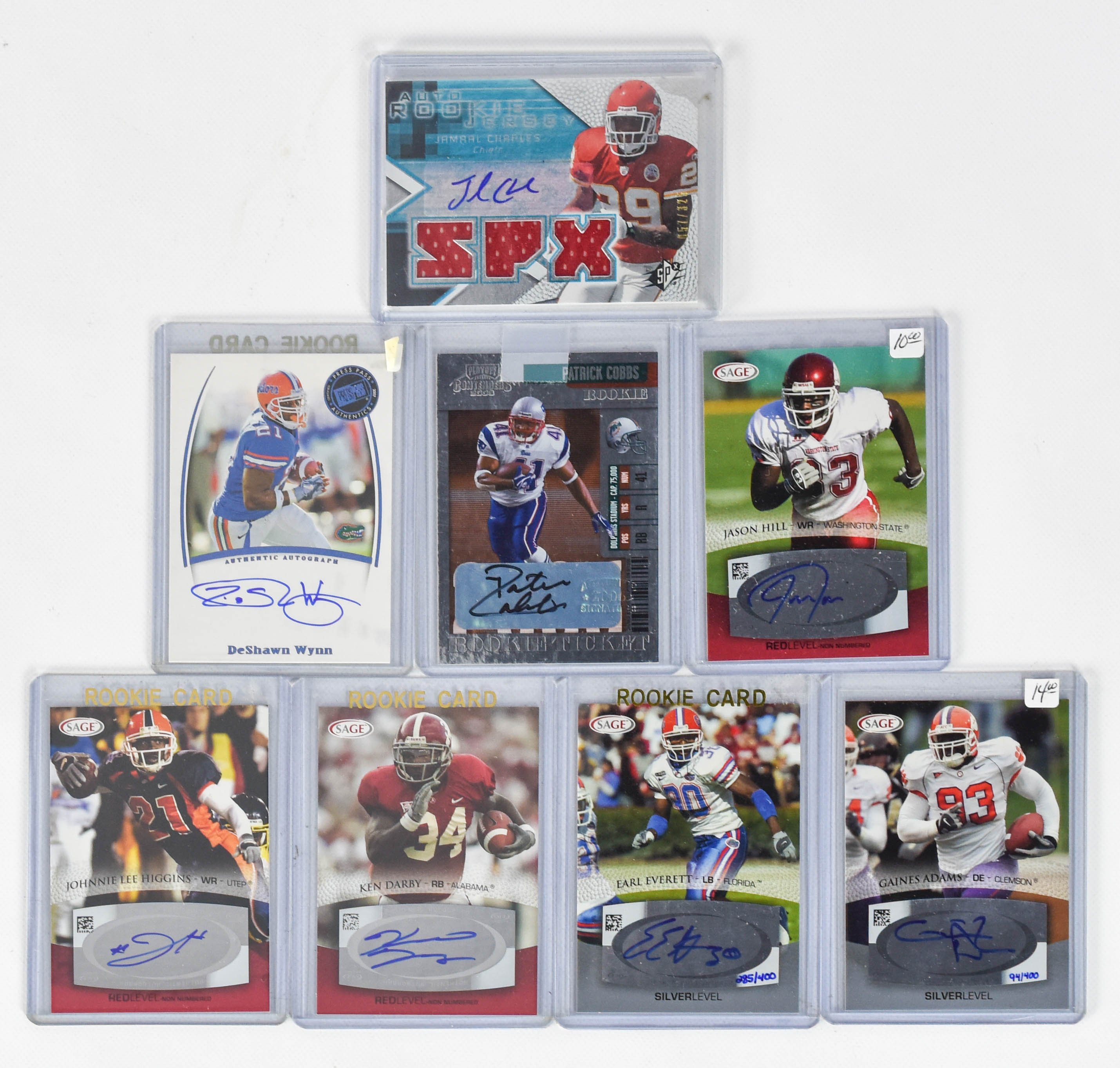 8 NFL Autographed Rookie Football Cards