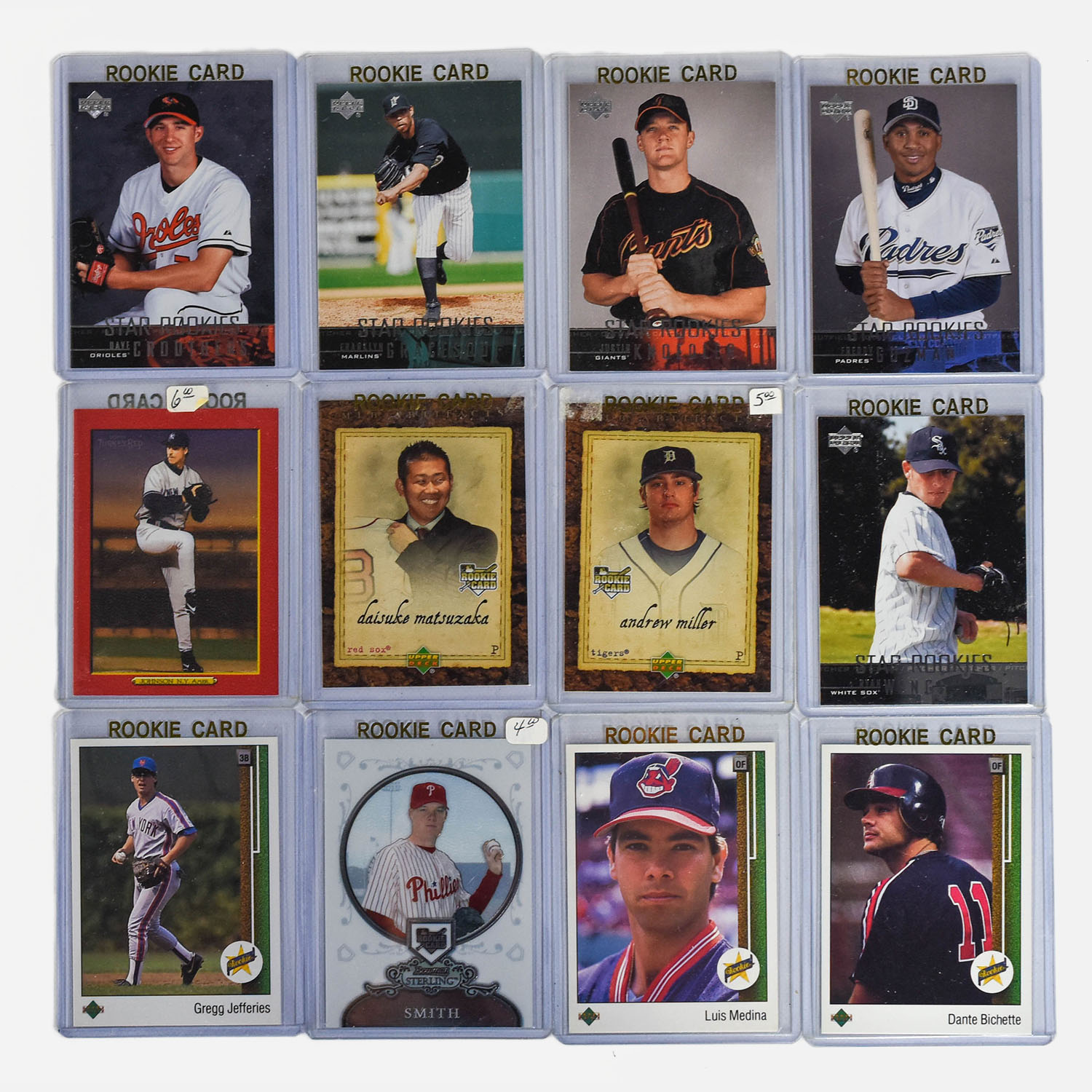 12 MLB Contemporary Rookie Baseball Cards with Extra 500 Plus Mint Cards