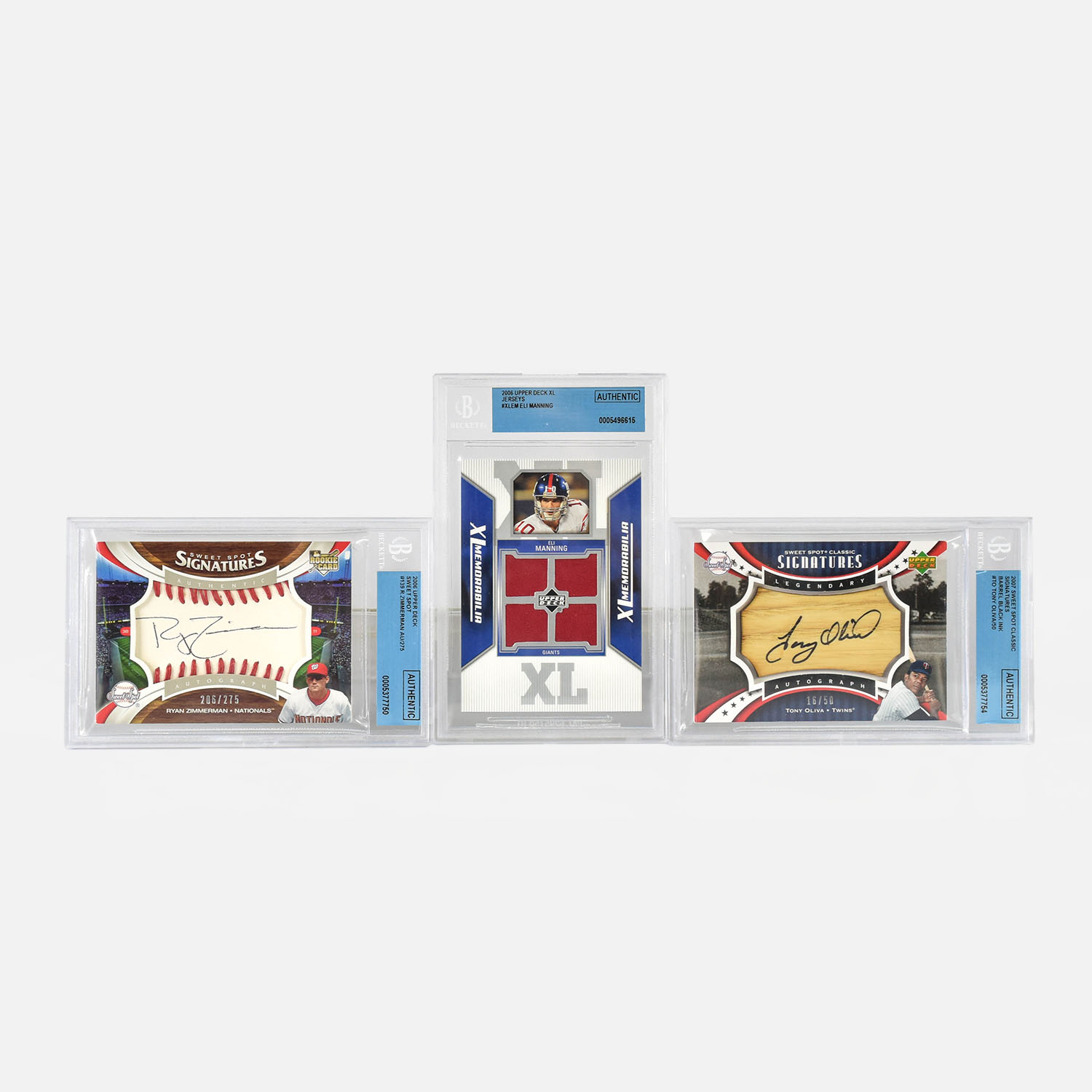 Three 2007 Upper Deck Game Used Memorabilia Baseball Cards
