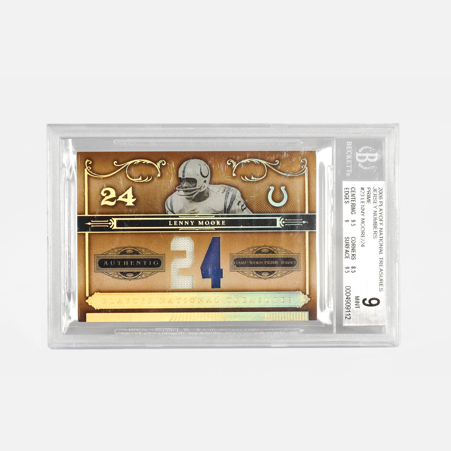 2006 Playoff National Treasure Lenny Moore No. 23 PSA 9 with Extra 800 Cards