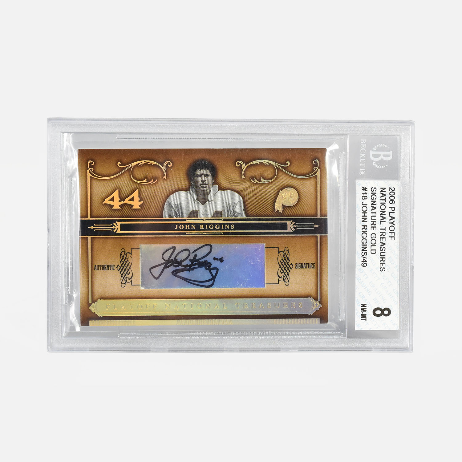 2006 Playoff National Treasures Signature Gold John Riggins No. 18 Football Card