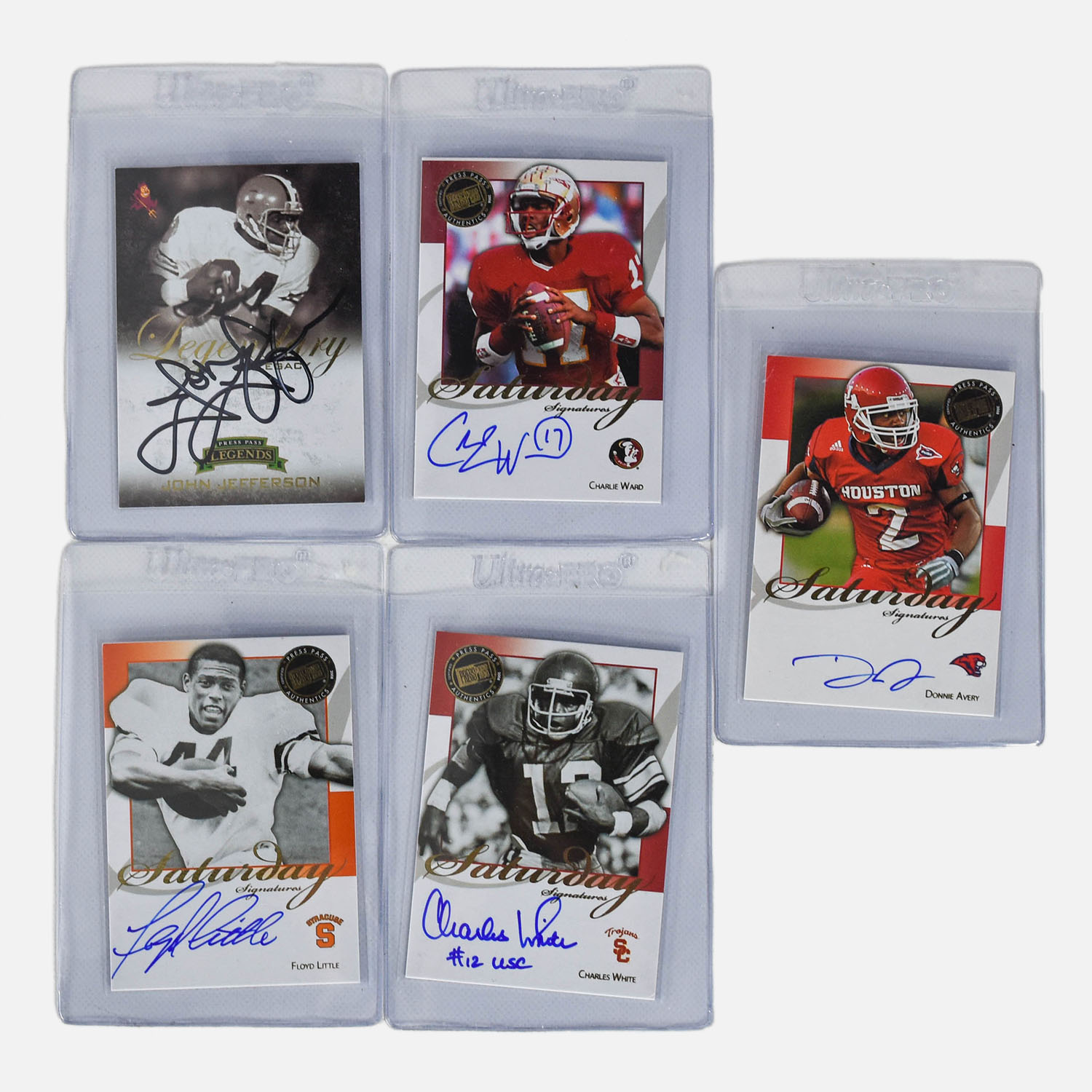 5 Press Pass College Football Saturday Signature Football Cards