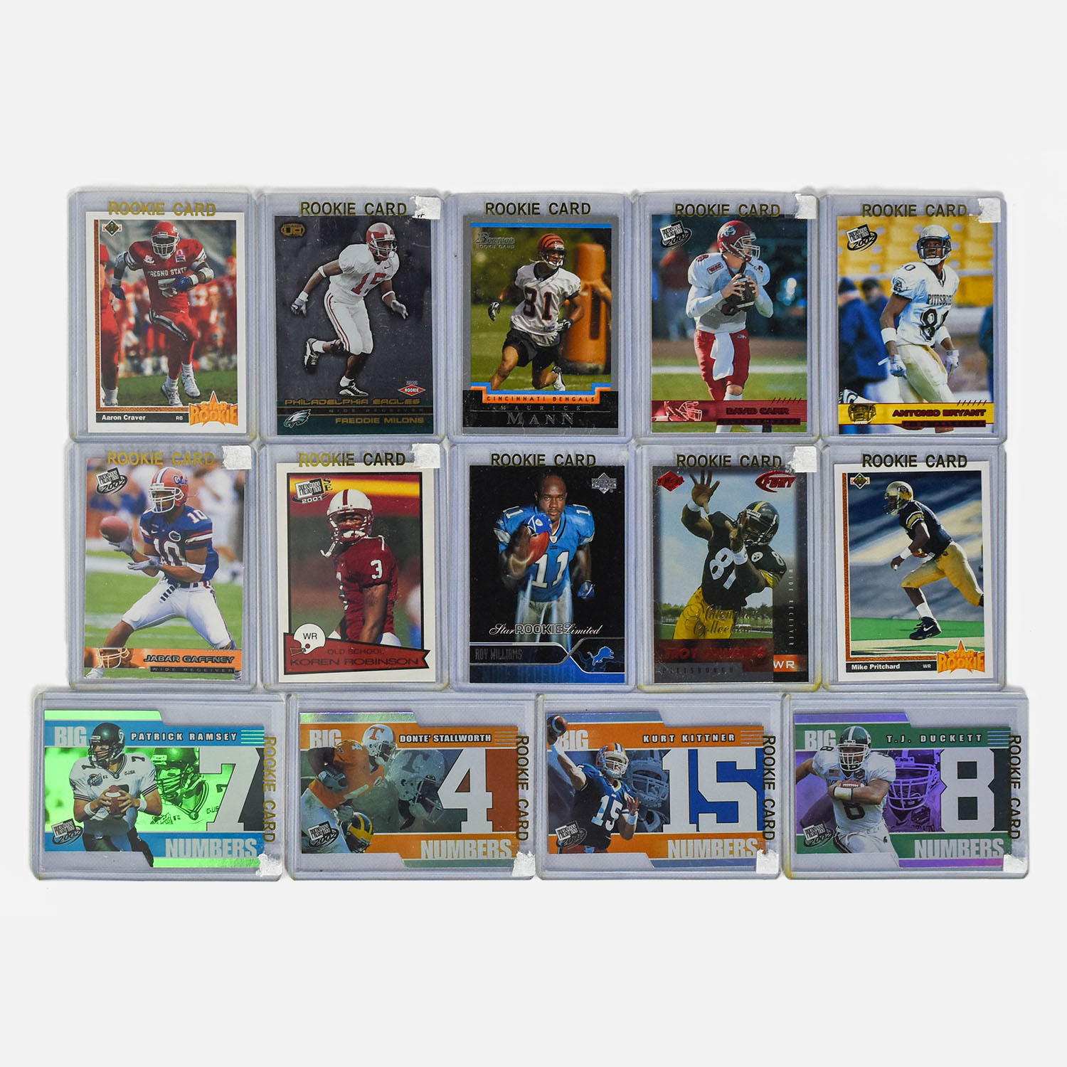 Fourteen 2000s Era NFL Rookie Football Cards