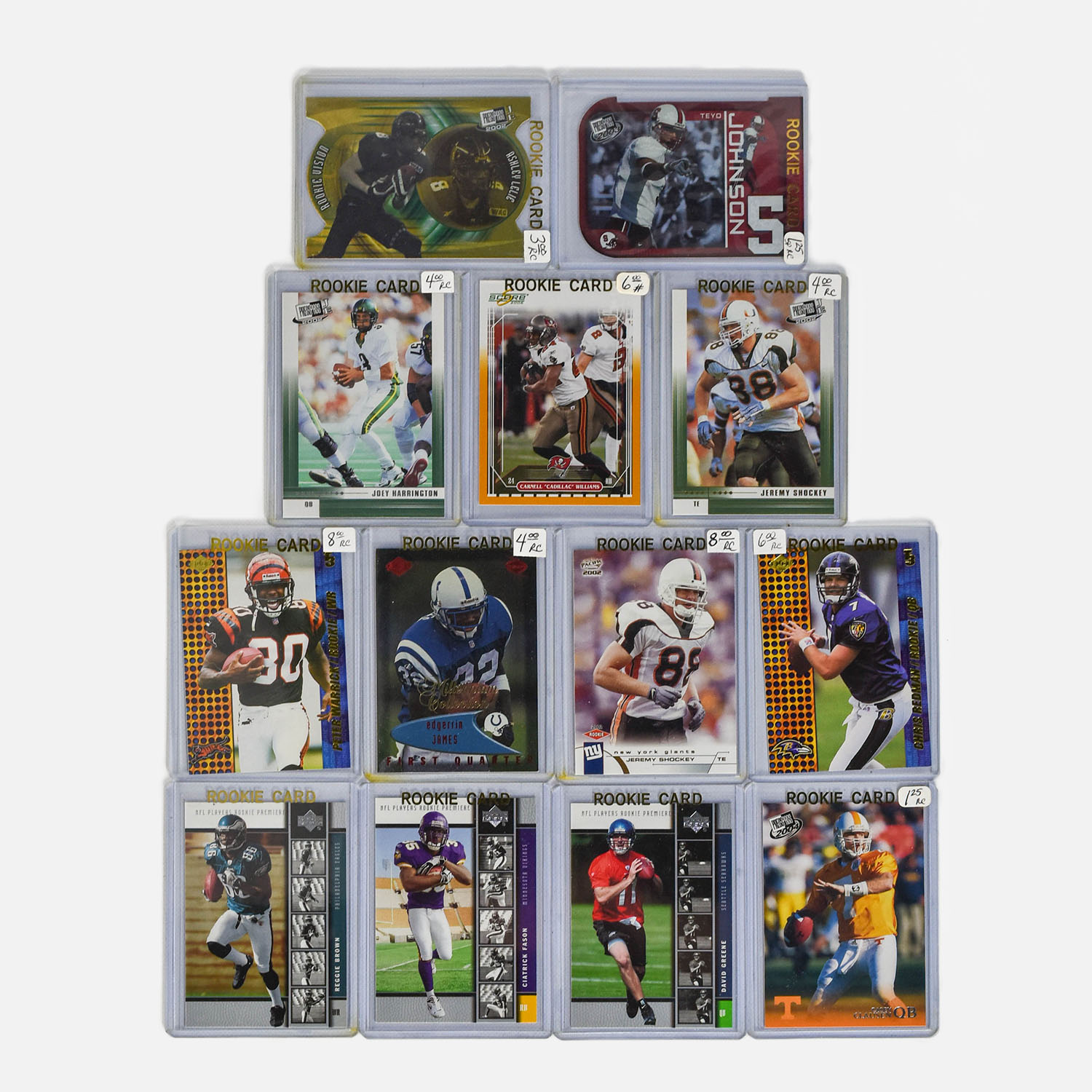 Thirteen 2000s Era NFL Rookie Football Cards