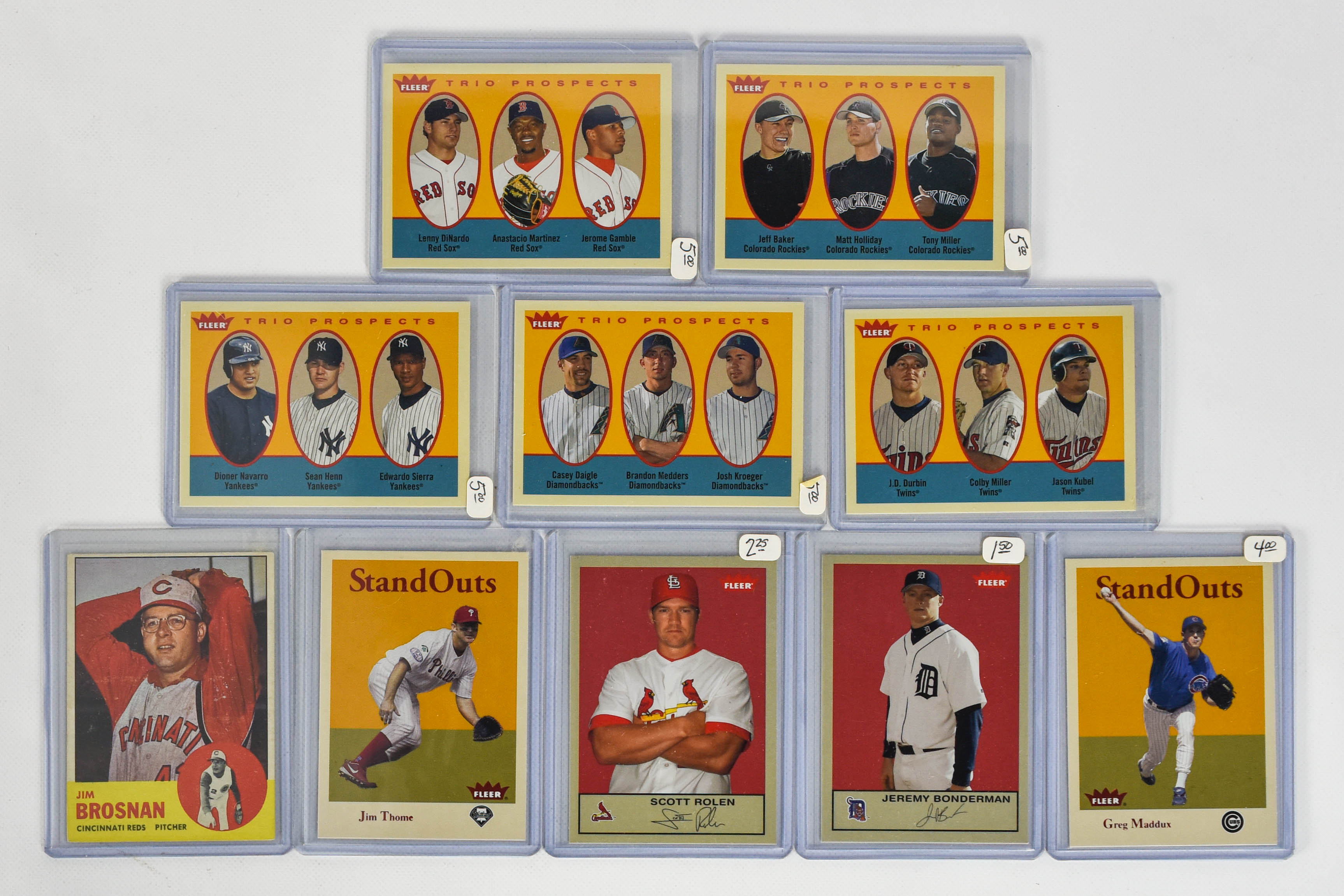 10 MLB Retro Player Baseball Cards with Extra 775 Plus Mint Cards