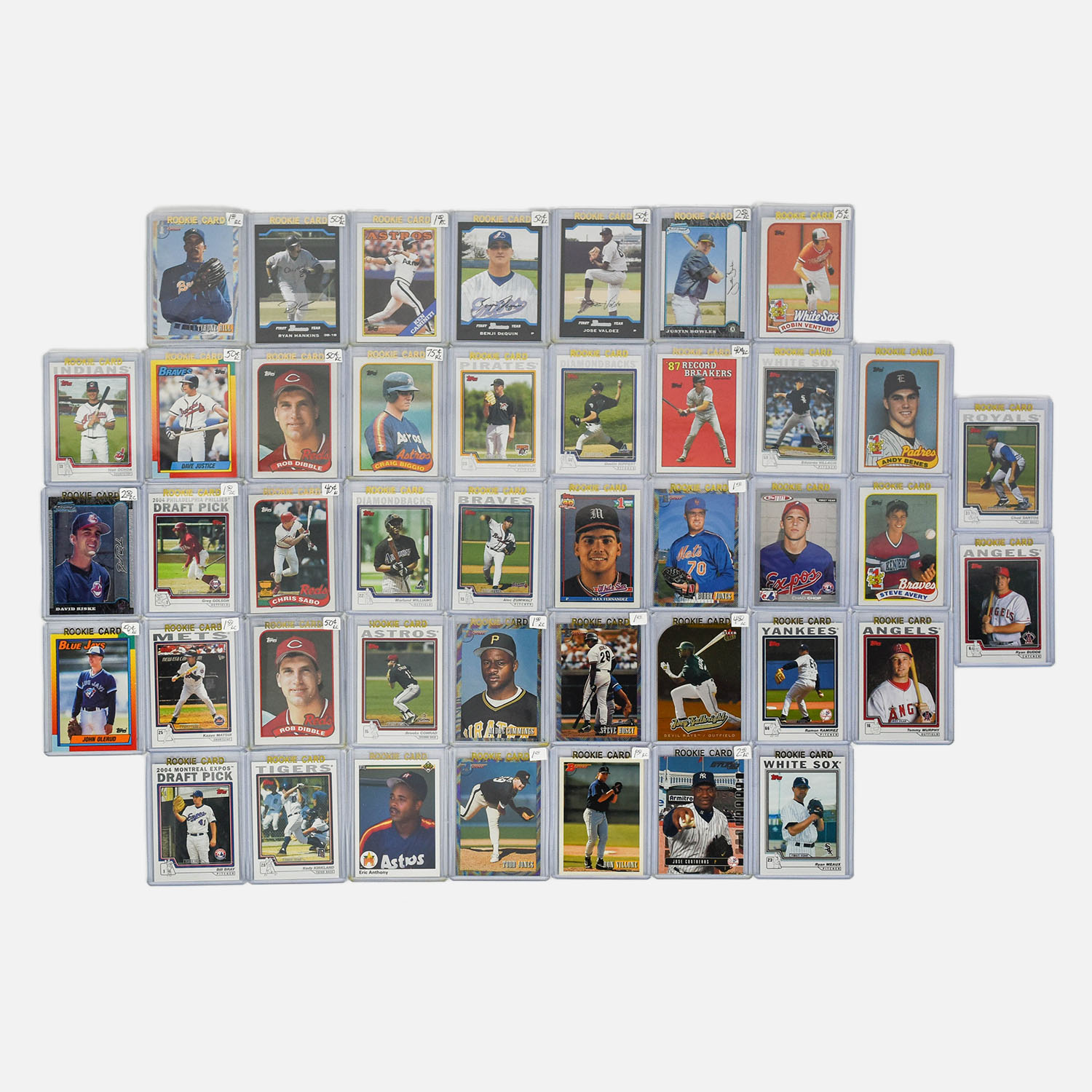 43 MLB Retro Rookie Baseball Cards with Extra 750 Plus Mint Cards