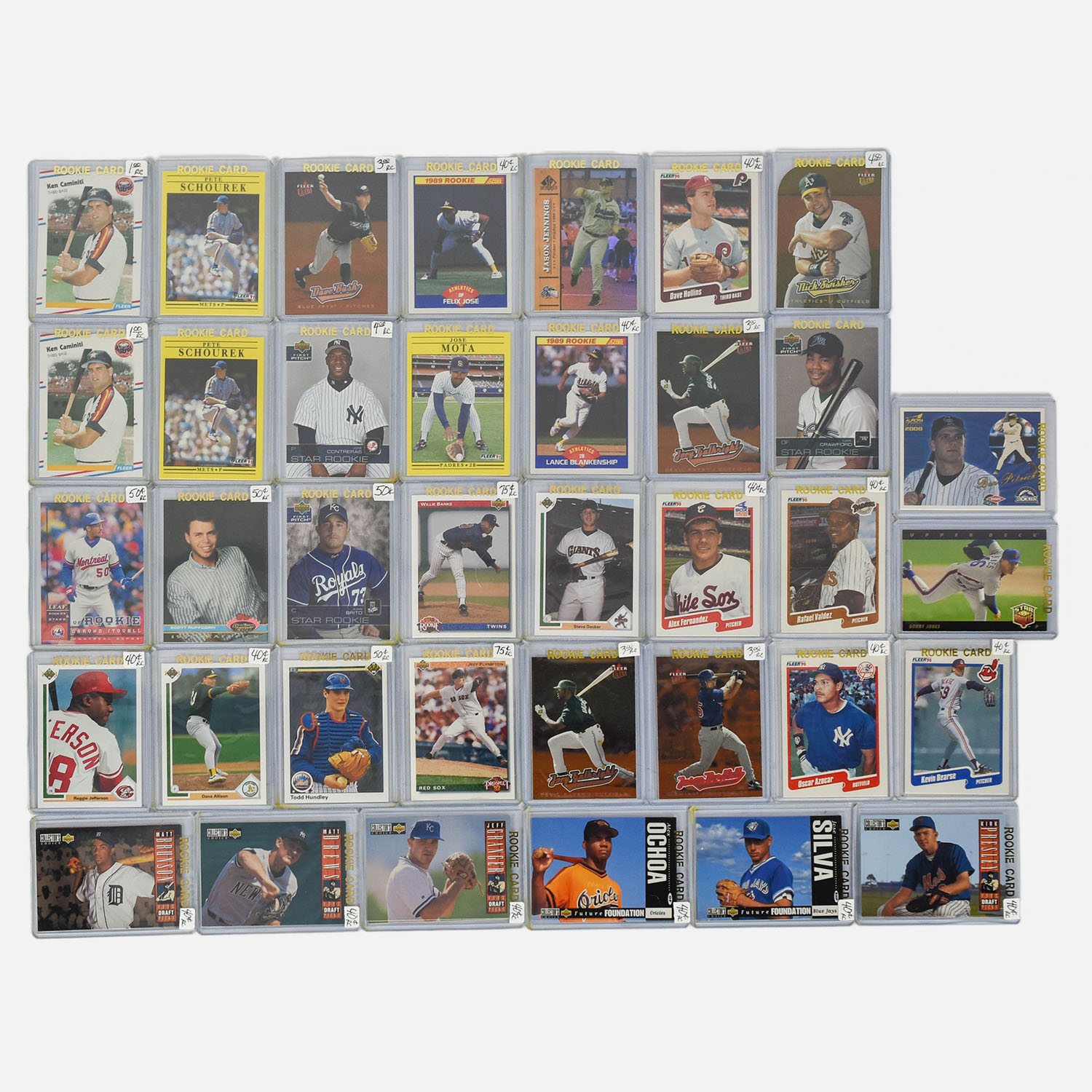 37 MLB Retro Rookie Baseball Cards with Extra 750 Plus Mint Cards