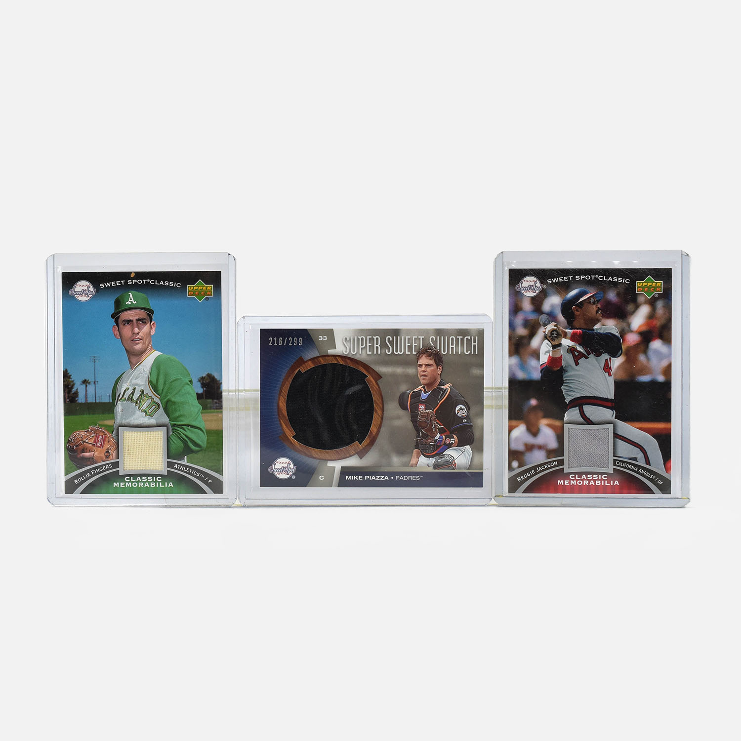 Three 2007 Upper Deck 1970s to 1980s Era MLB Legends Game Used Memorabilia Baseball Cards