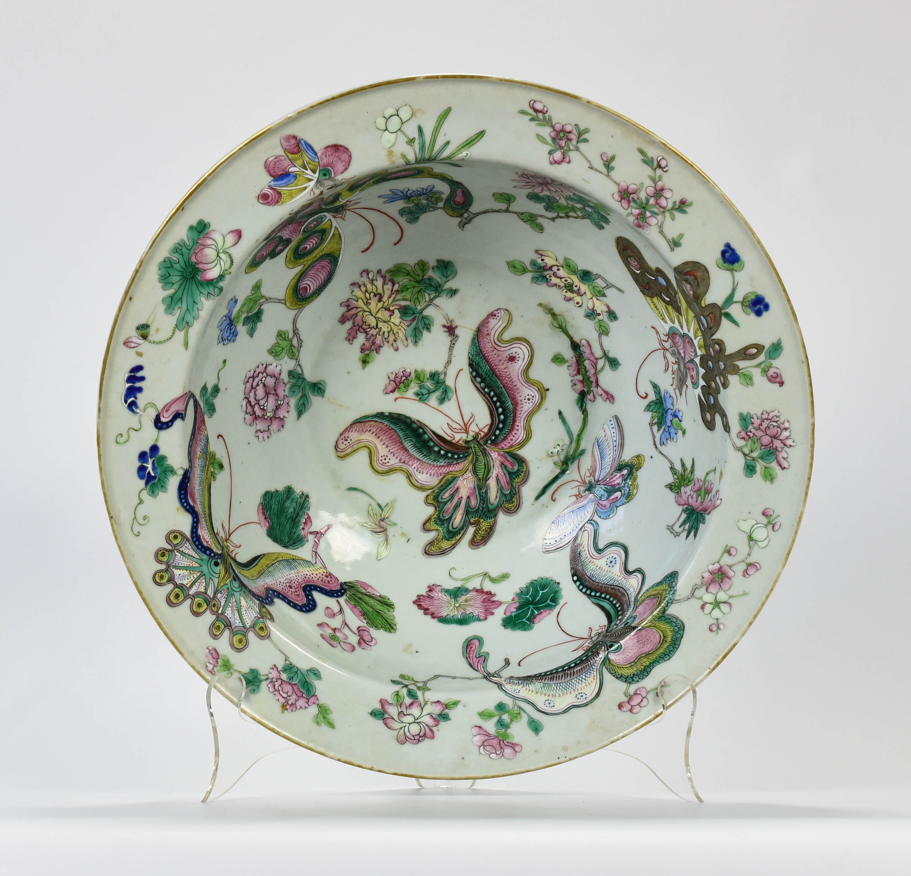 Antique Chinese Famille Rose Butterfly 16