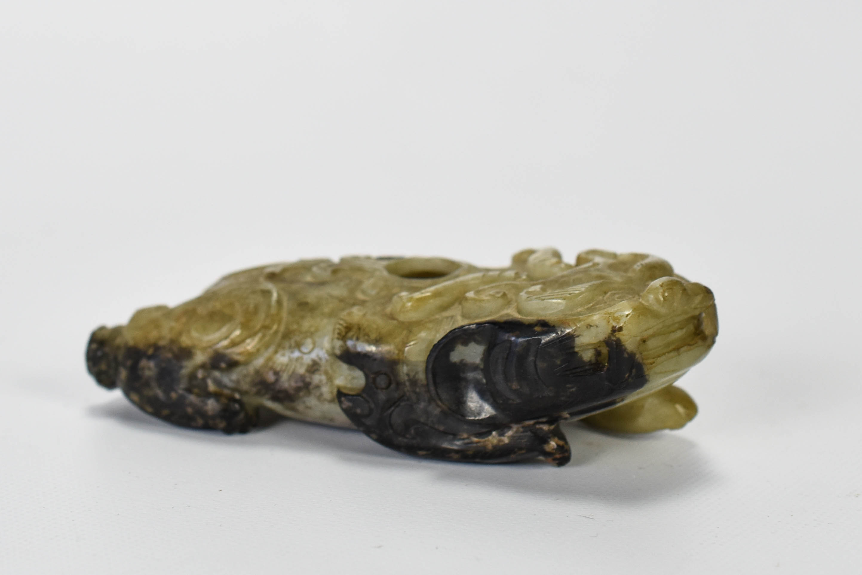 Antique Carved Jade Komainu Lion Dog Figurine