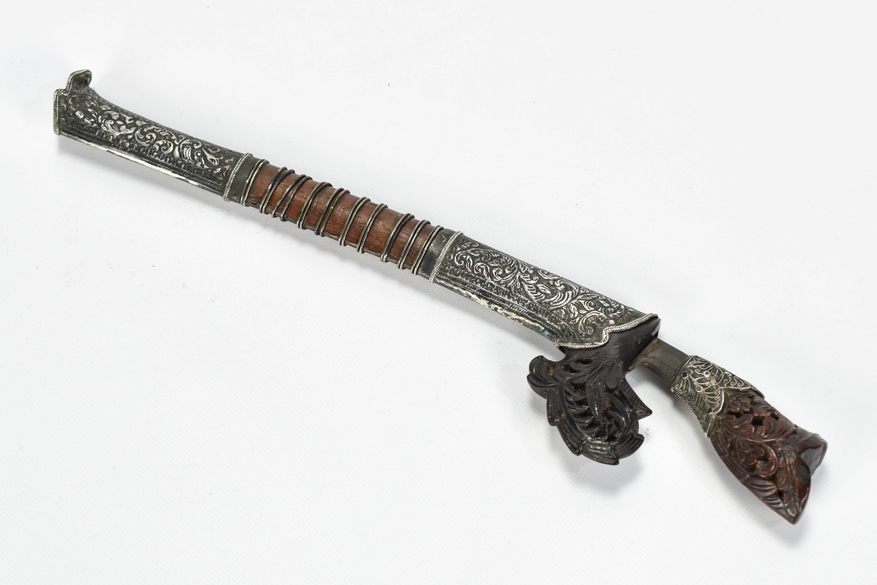 Antique Horn Sewar Silver Clad Dagger Sumatra #2