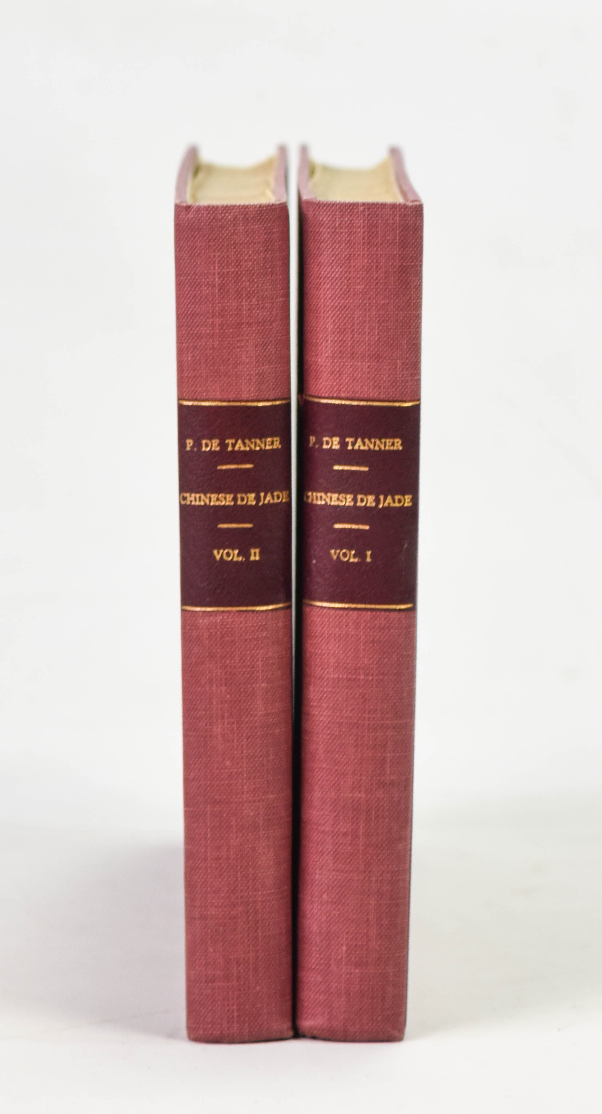 2 Vol 1925 DE TANNER Chinese Jade Ancient & Modern