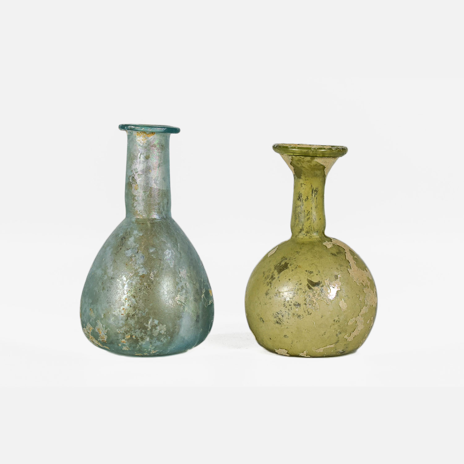 Ancient Roman Glass Bottle Pair