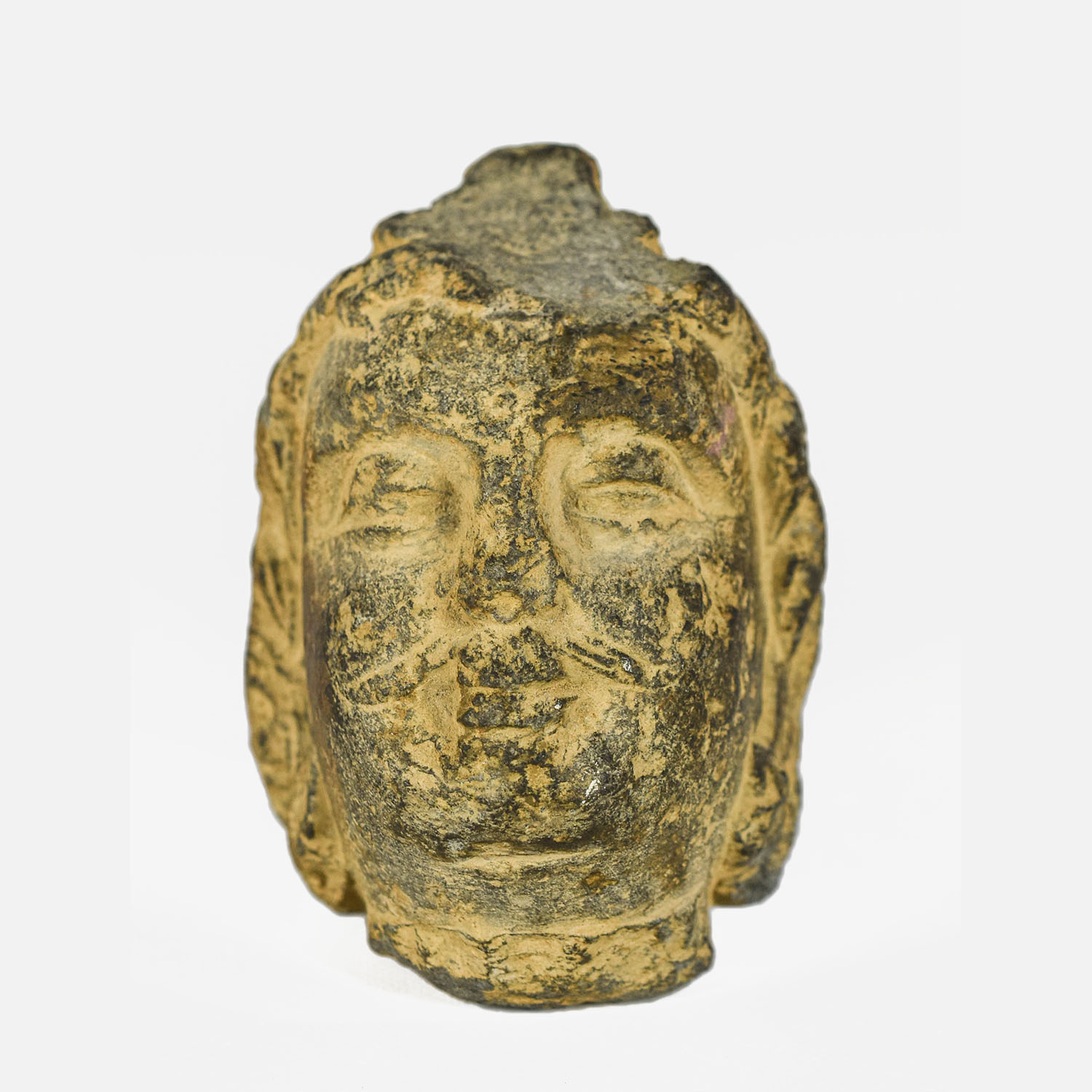 5thC Carved Schist Buddhist Bodhisattva Head