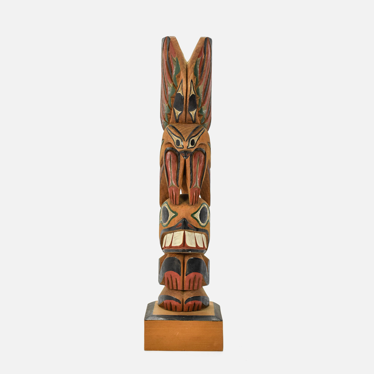 Larry Rudick Northwest Coast Carved Wood Totem Pole