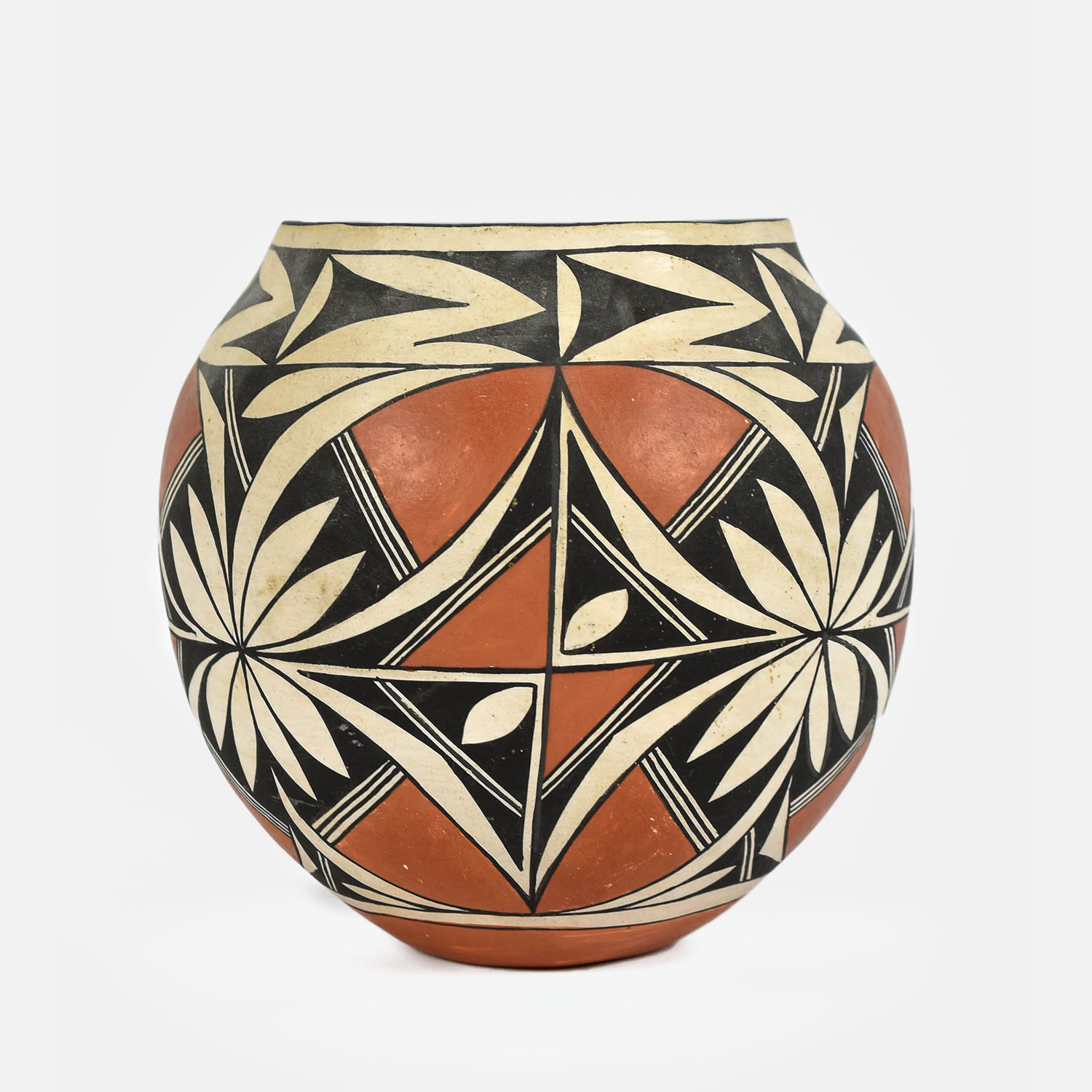 F.Valdo Acoma Native Indian Painted Pottery Bowl