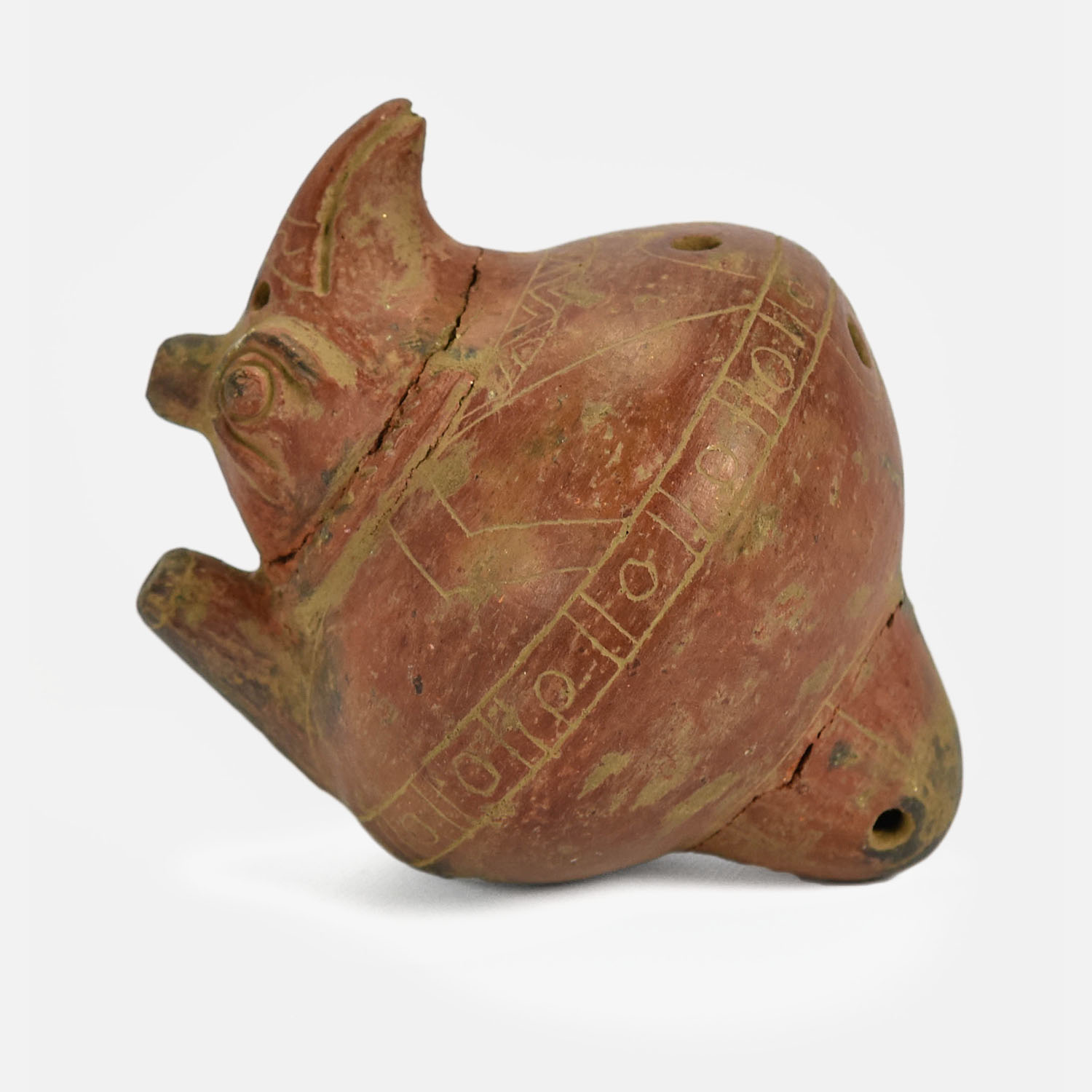 Pre-Columbian Bird Effigy Pottery Ocarina Flute